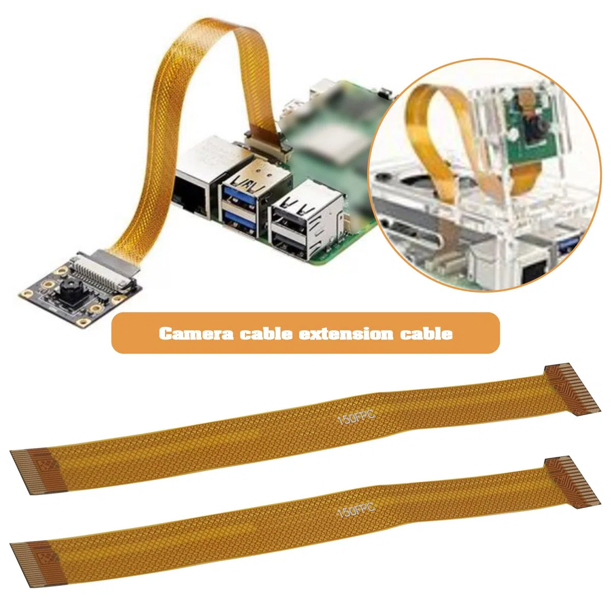 4 cavi a nastro per fotocamera compatibili con Raspberry Pi 5 compatibile con Zero W compatibile con Zero WH (2 x 15 cm / 2 x 30 cm)