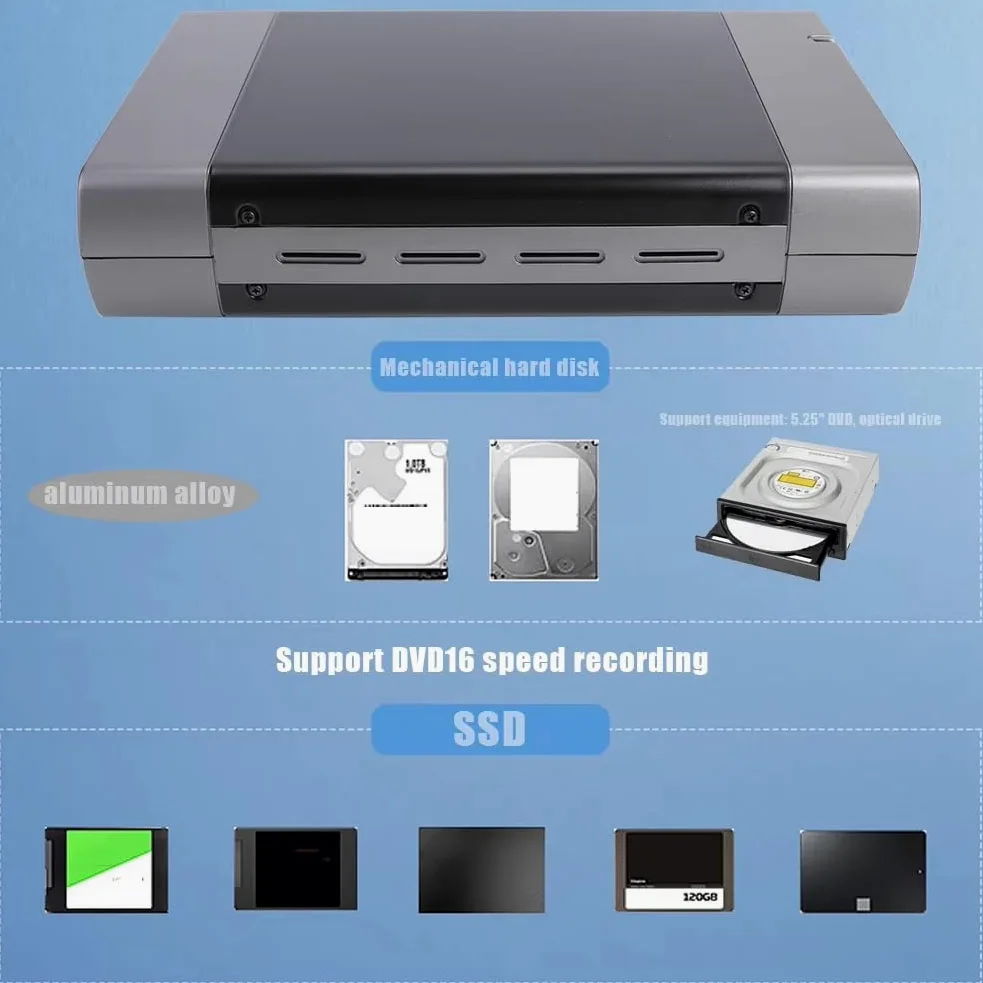 per Azionamento A Disco Rigido Esterno da 5,25 Pollici USB3.0 A Supporto HDD SSD Dvd 16 Speed ​​Box Case di Archiviazione Case di Archiviazione EU