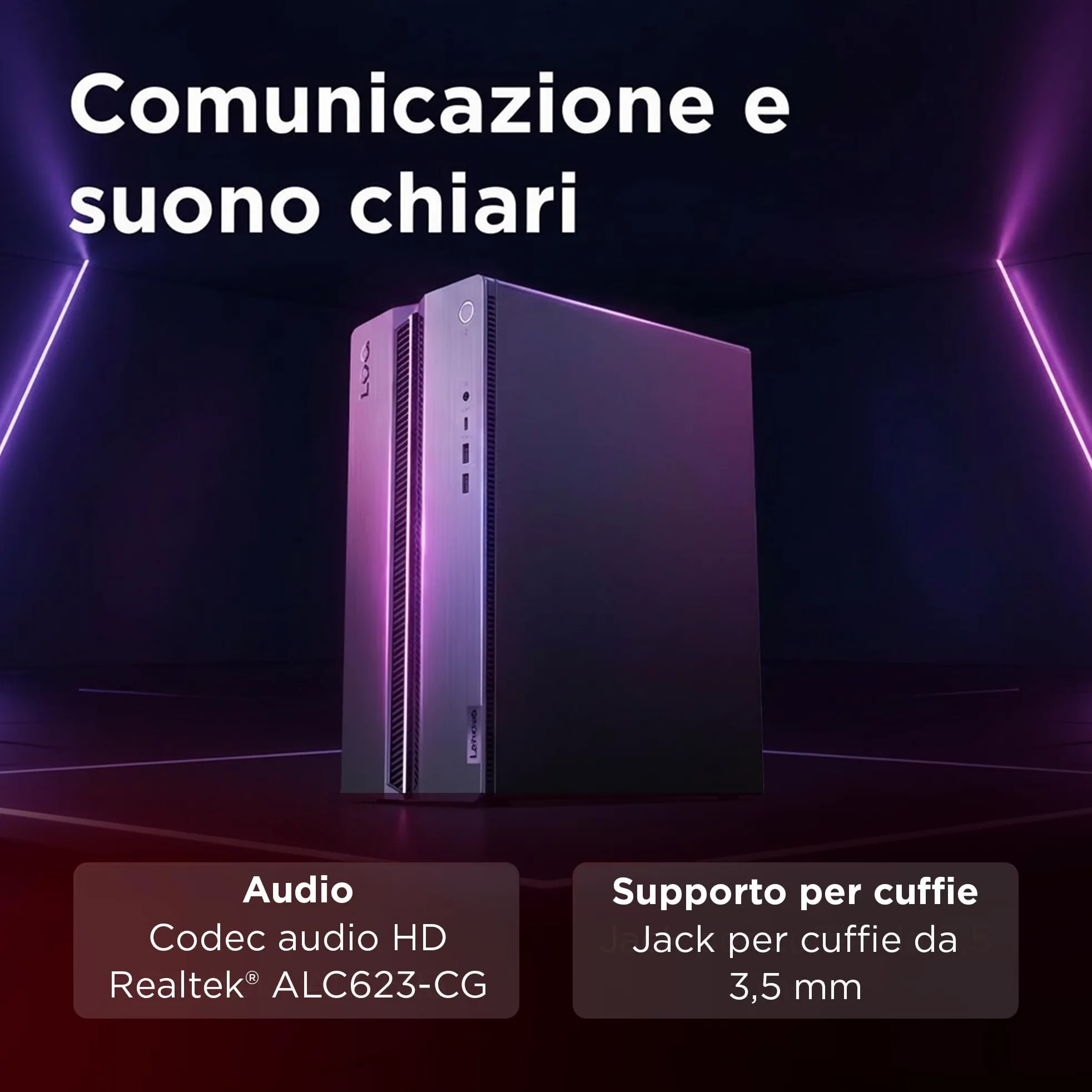 Lenovo LOQ 17IAX10 Desktop Computer, Intel Core Ultra 7 255HX, RAM 16GB, SSD 1TB, NVIDIA GeForce RTX 5060 Ti 8GB GDDR7, Windows 11 Home - Luna Grigio + Raven Nero