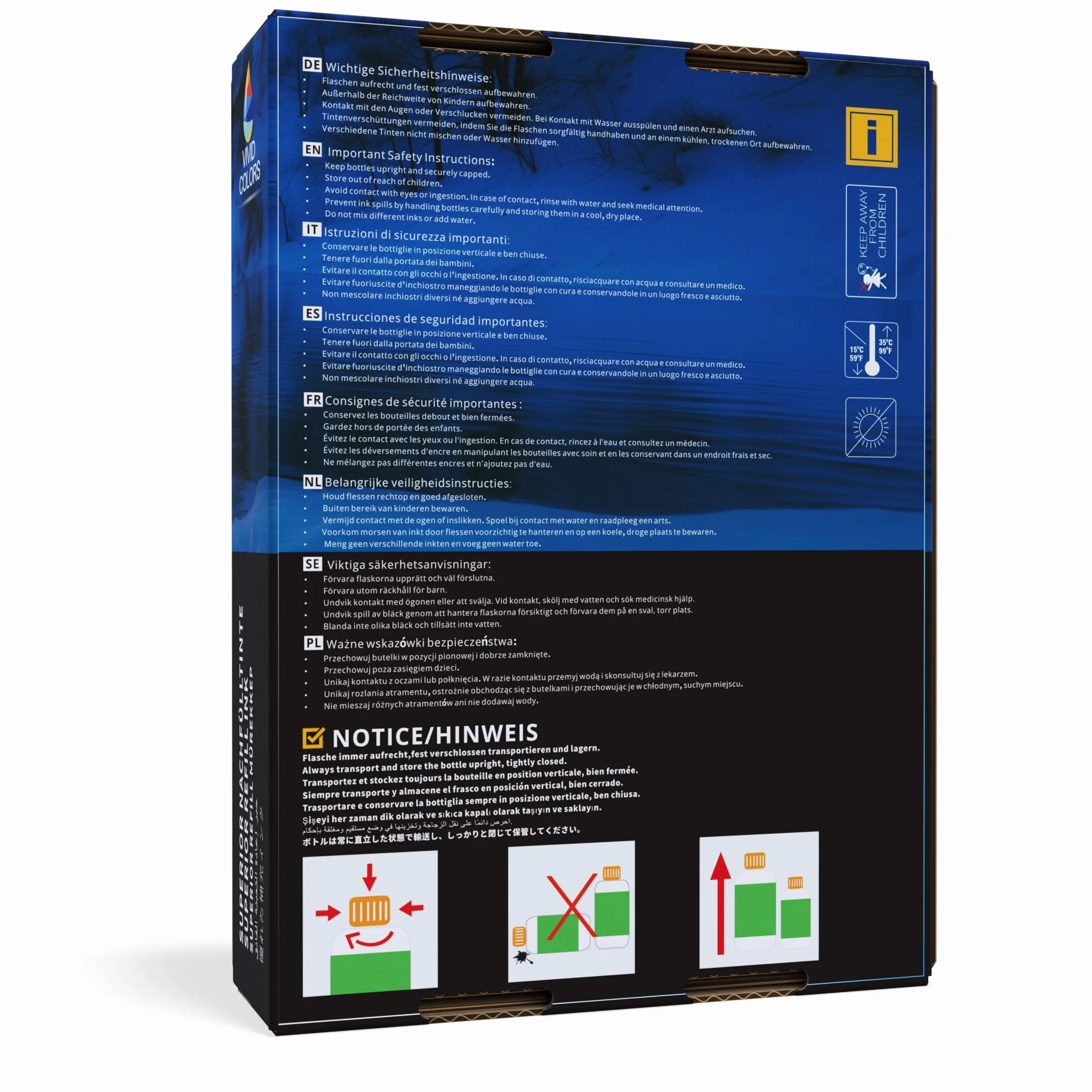 Kit di Ricarica Inchiostro Compatibile con Cartucce HP 301 e HP 301XL – 550ml – Per Stampanti HP DeskJet 2540, 3050, 1050, 1510A, 2050 e Envy 4500, 5530, 4630