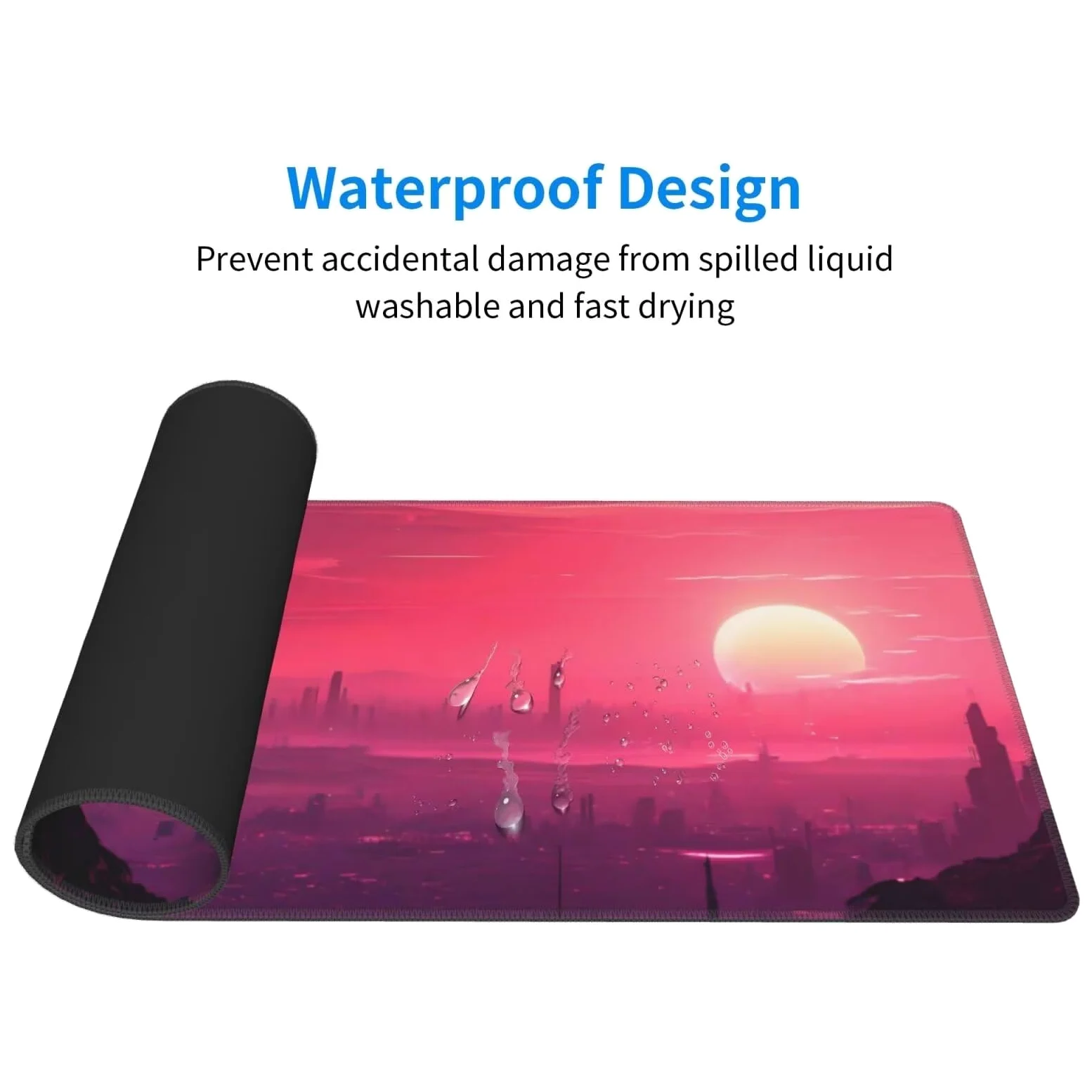 Tappetino Mouse, Tappetino Mouse Gaming Grande XXL 1500x800x3mm Tappetino Scrivania Mouse Pad, Base in Gomma Antiscivolo, Bordi Cuciti,Lavabile, Mousepad per Ufficio e Gaming (Paesaggio urbano) R-92