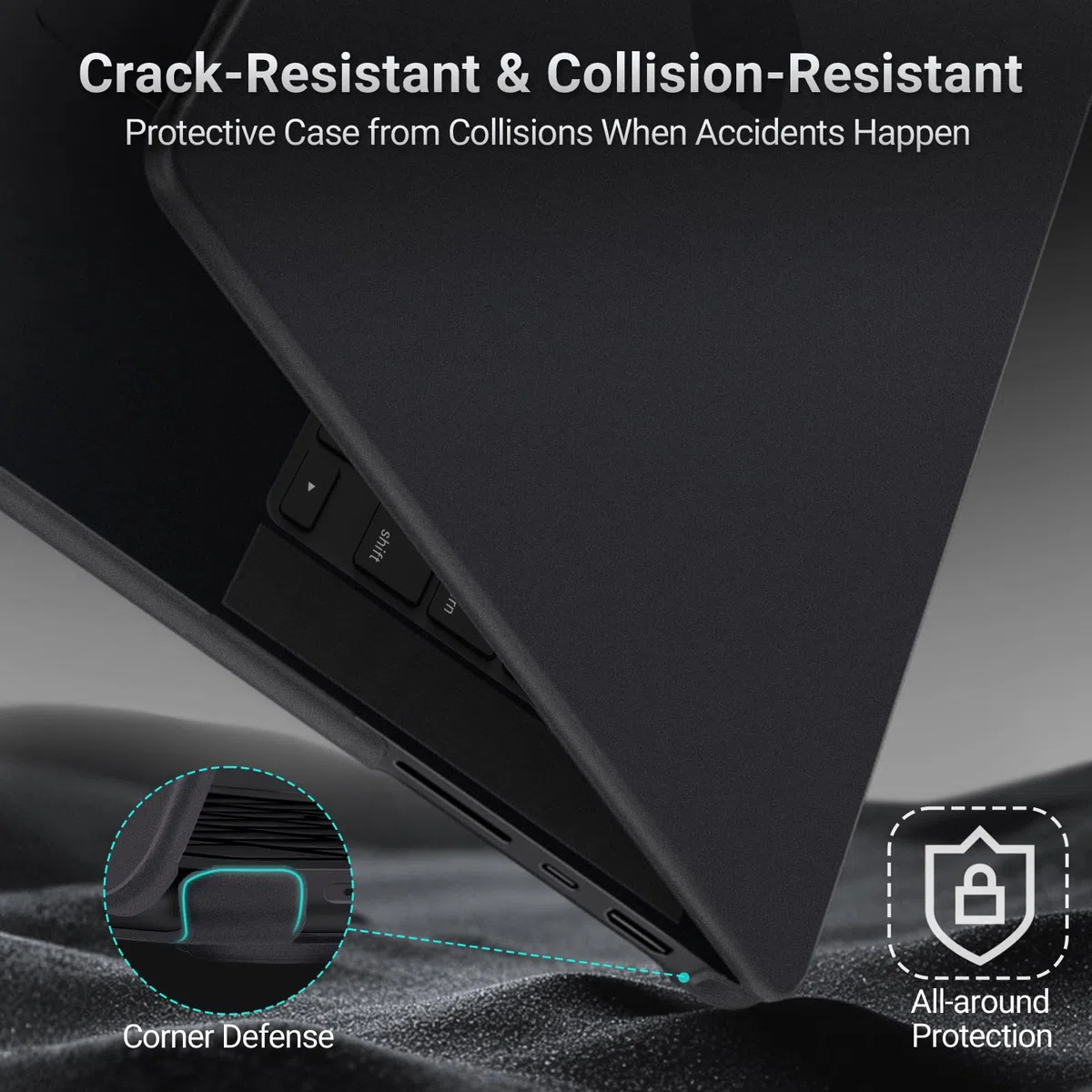 MOSISO Custodia Compatibile con MacBook Pro 14 Cover 2025 2024-2021 M5 A3434 M4 A3112 A3185 A3401 M3 A2918 A2992 M2 A2779 M1 A2442, Case Naturale Ultra-Sottile&Copritastiera&Pellicola, Spazio Nero