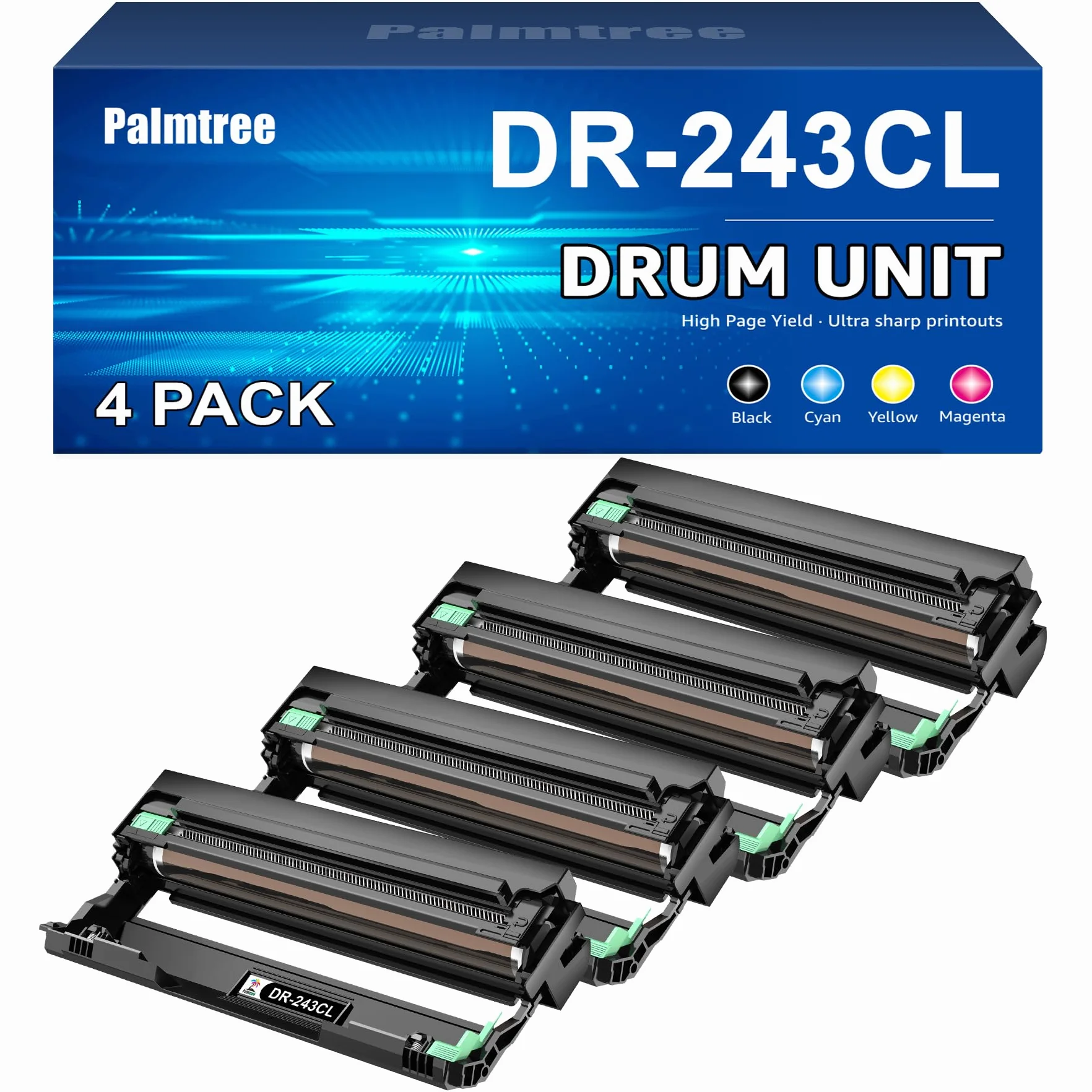 Palmtree Compatibile Tamburo DR-243CL DR243CL DR243 Tamburo Compatibile per Brother DCP-L3510CDW DCP-L3517CDW DCPL3550CDW MFC-L3710CW MFC-L3730CDN MFC-L3750CDW MFC-L3770CDW HL-L3210CW (4-Pack)