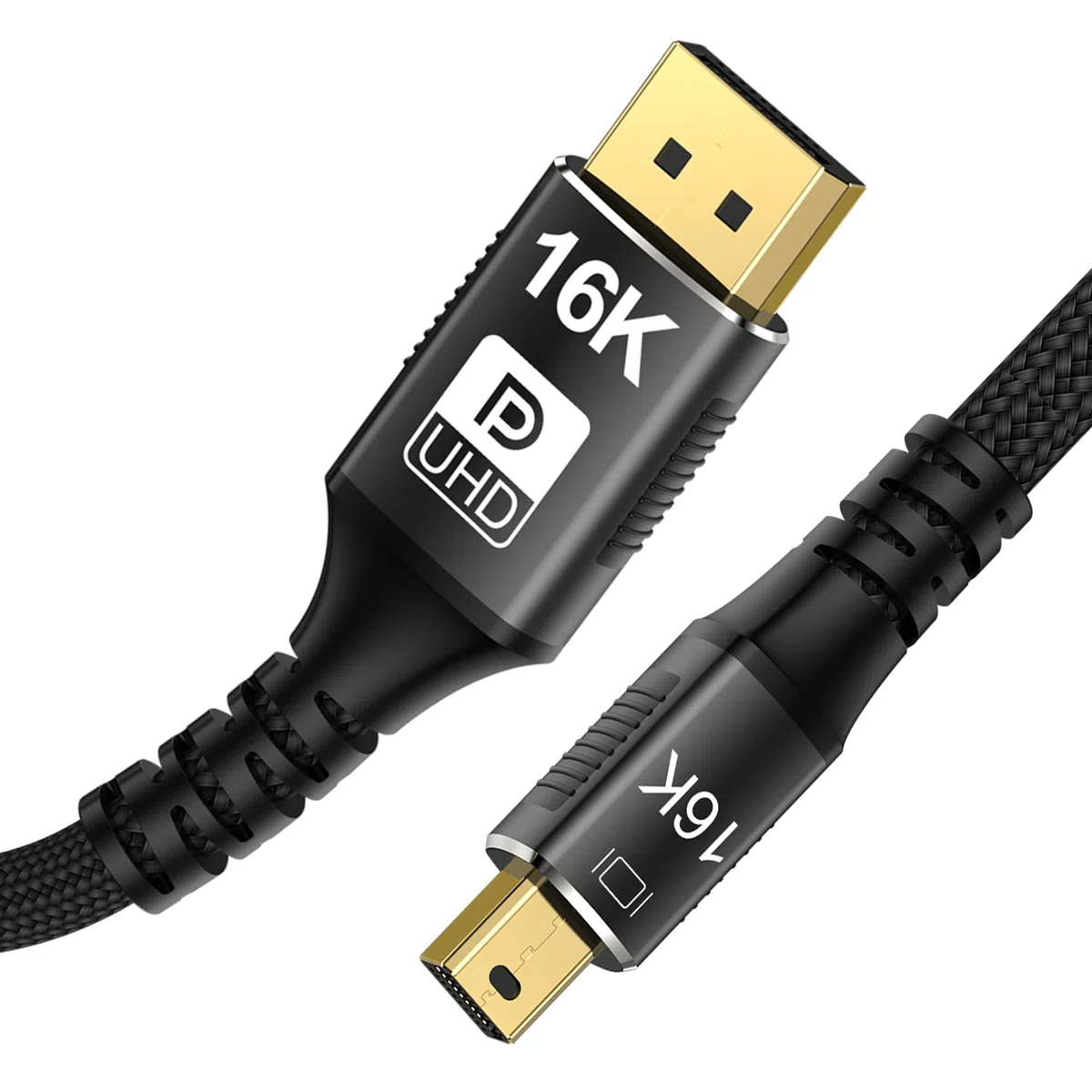 YIWENTEC 16K Mini DisplayPort to DisplayPort Cable 2.1, 16K (15360 x 8640) @ 60Hz 4K @ 240Hz 8K @ 144Hz, HDR, DSC1.2a, G-Sync FreeSync (2M)