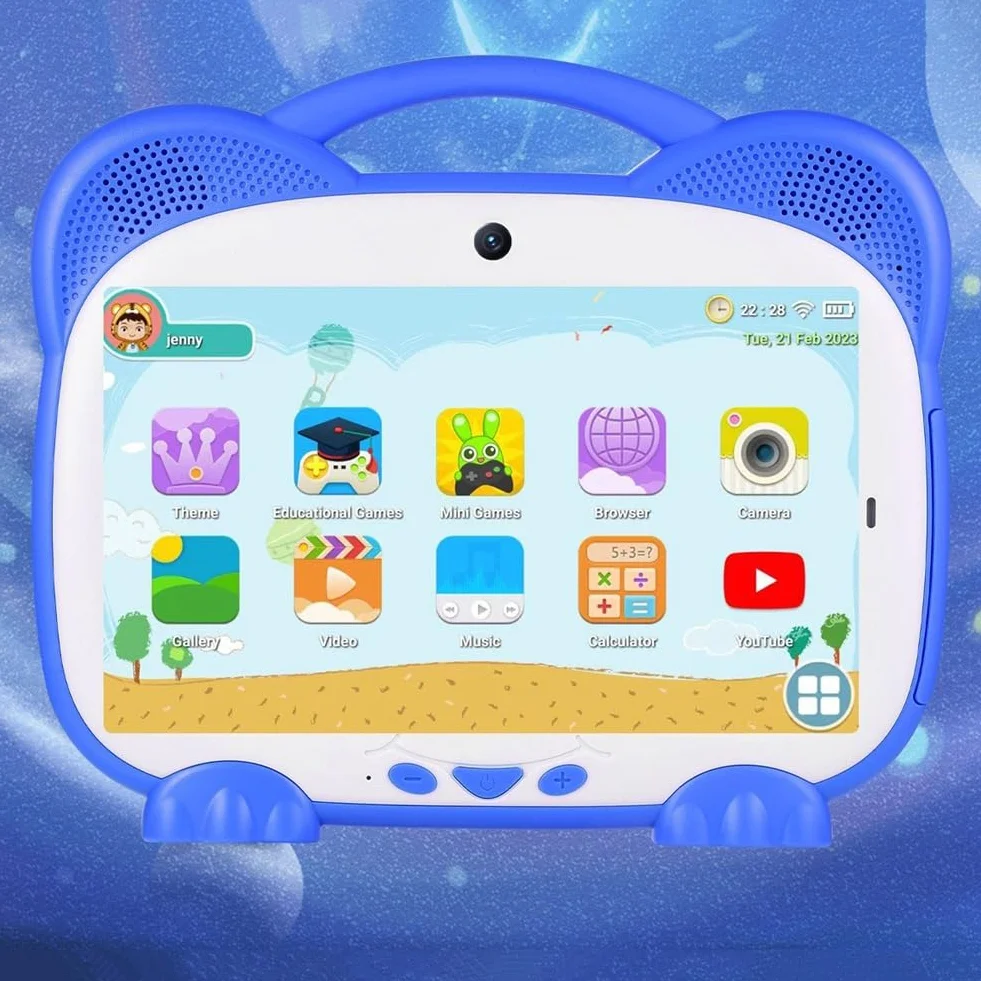 7 tablet per bambini, Quad Core, 1+8G, Dual Card, Android 7.0, tablet per studio e formazione, regalo per bambini, software per bambini, rosa