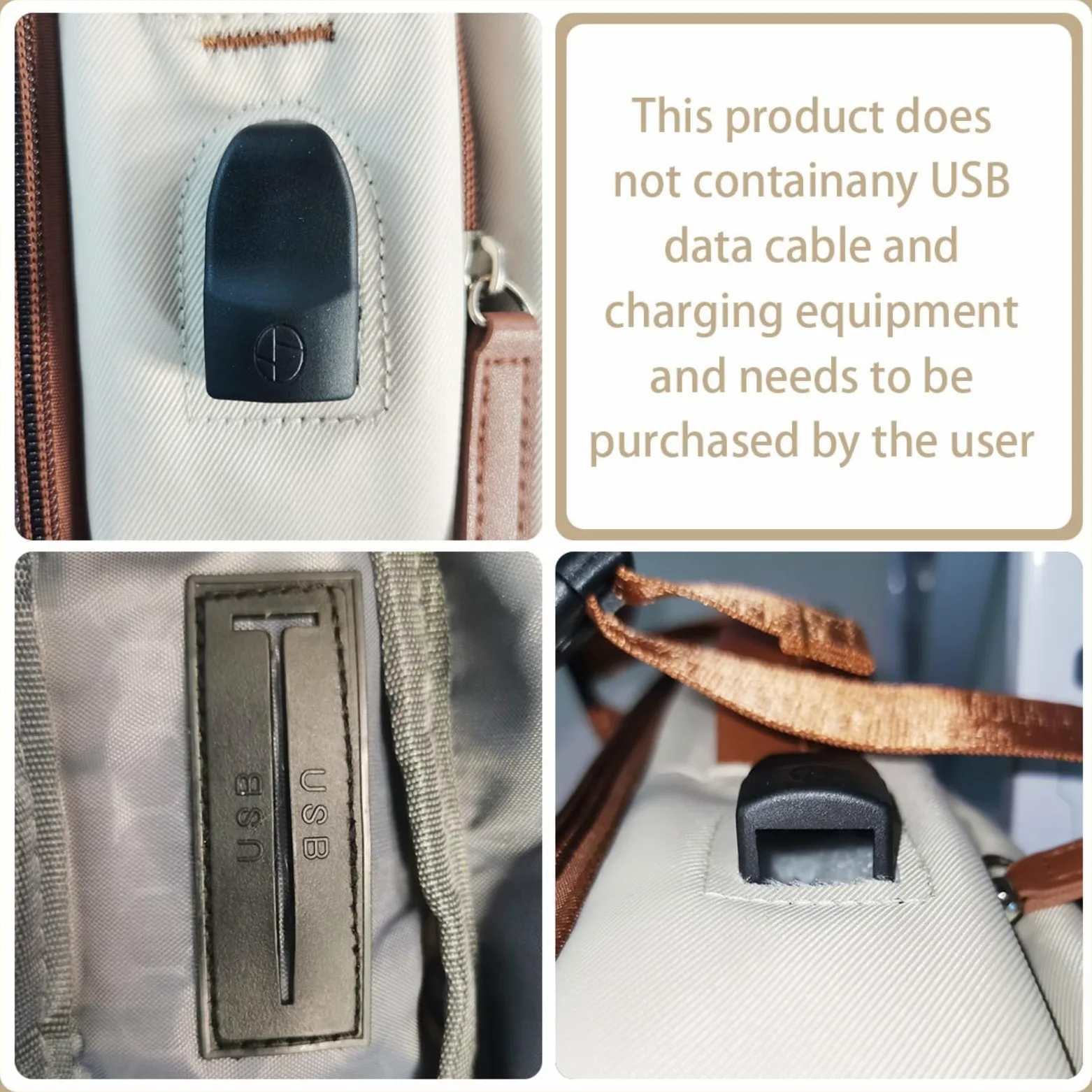 Zaino da Donna per Laptop di Grande capacità, Viaggio in Stile Semplice Affari, Lavoro E Uso Quotidiano-Beige