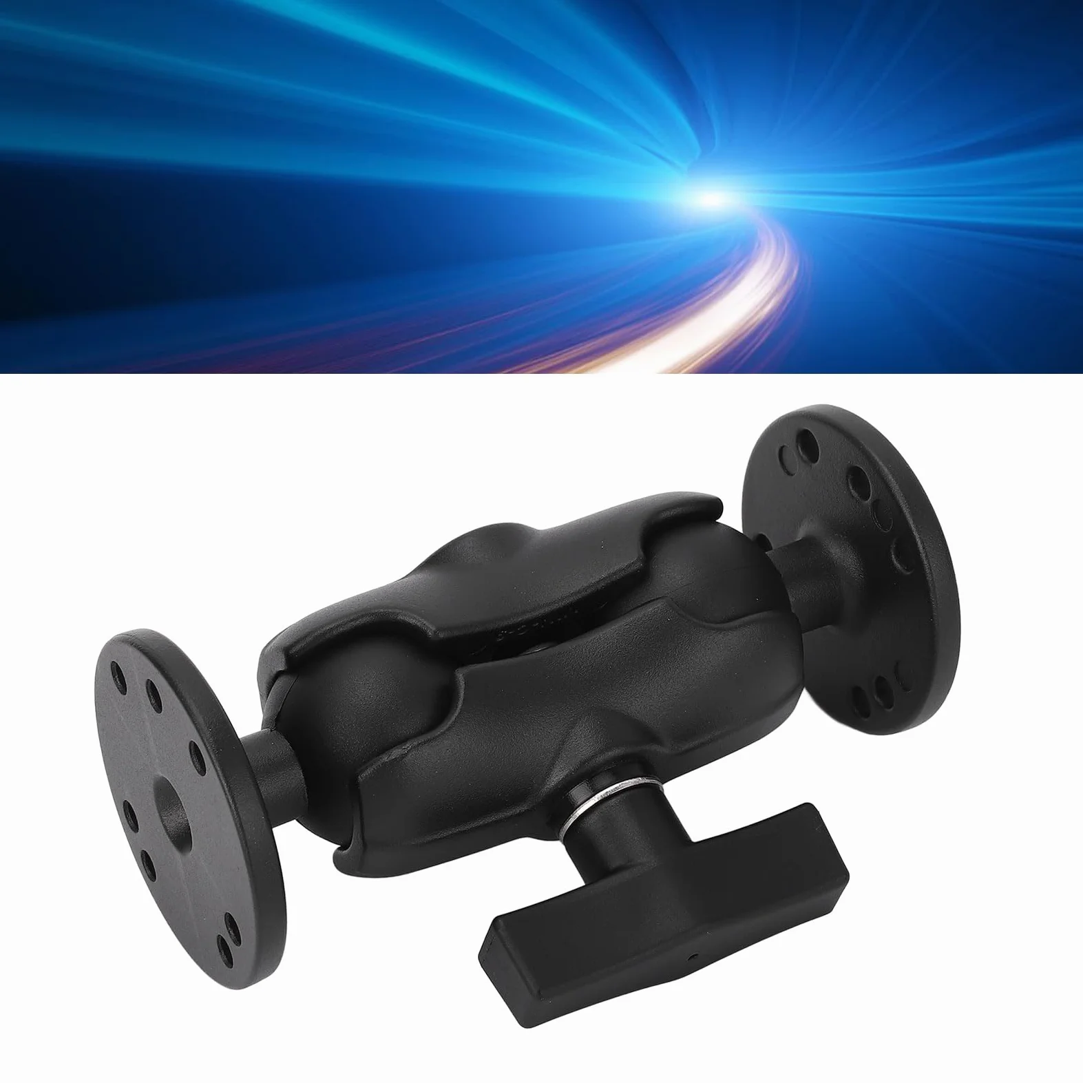 Supporto a Doppia Sfera per Carichi Pesanti, Adattatori a Sfera di Dimensione C da 1,5 Pollici Braccio a Doppia Presa con 2 Piastre Rotonde, per Tablet, Telefono, Fishfinder, in