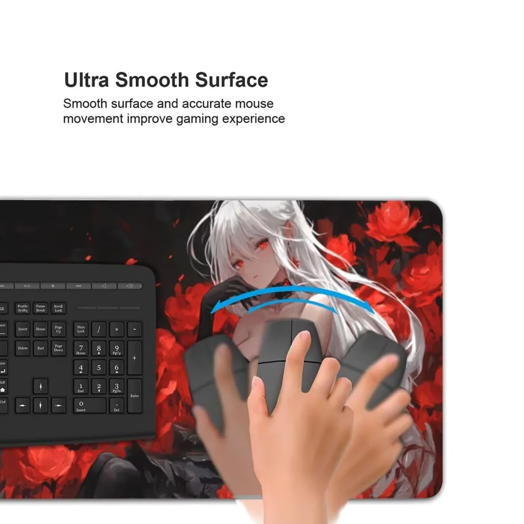 Tappetino Mouse XXL 1400x600x3mm Tappetino Mouse Fiore Ragazza Impermeabile Tappetino Gaming Mouse Pad XXL Tappetino Scrivania, Base Antiscivolo Migliora Precisione e Velocità per Desktop/Ufficio