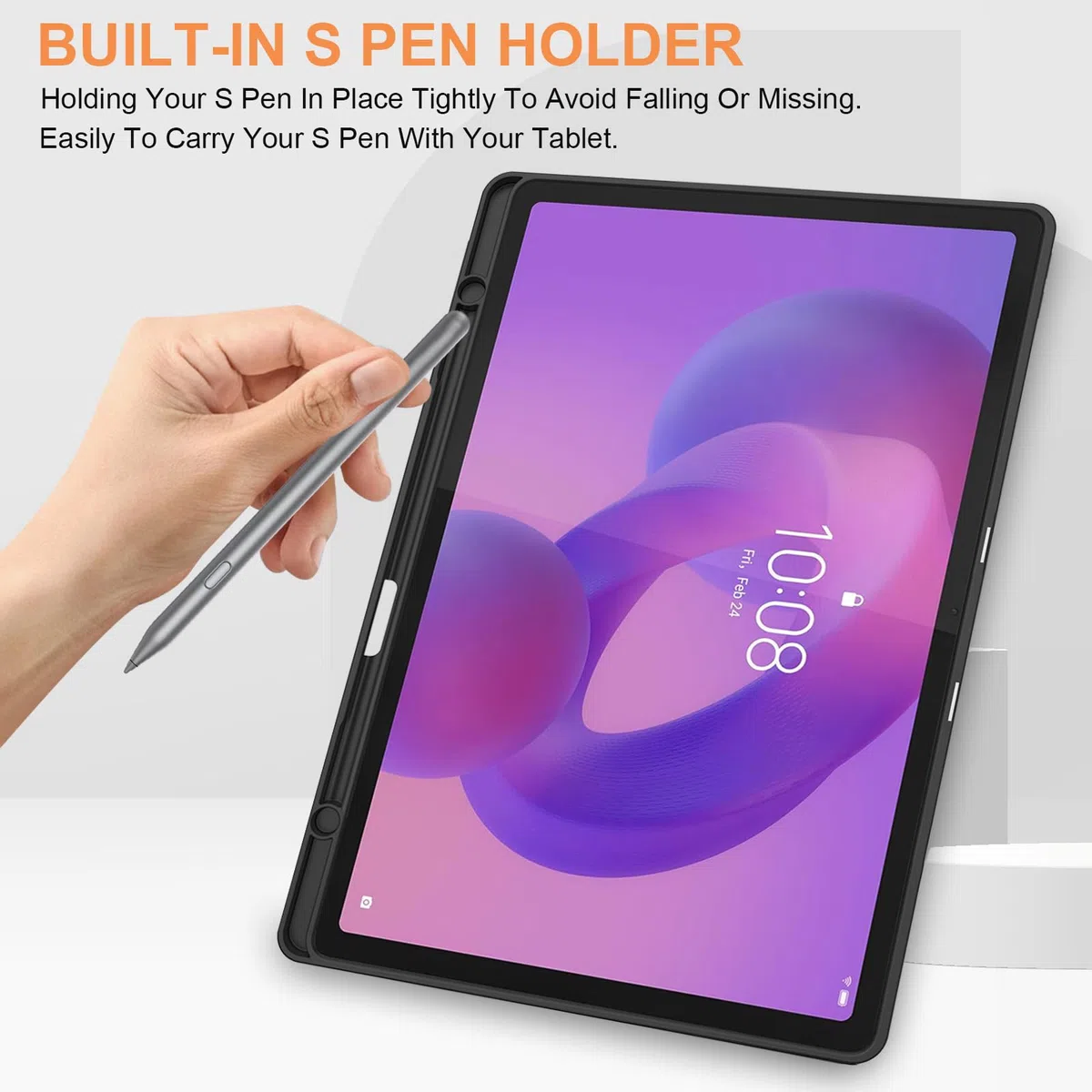 Cover per Lenovo Idea Tab 11 Pollici Con Portapenne Ultra Sottile Intelligente Custodia Tablet,Grigio