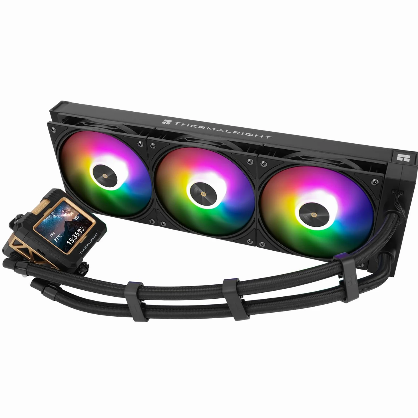 Thermalright TR FW 360 - Raffreddamento ad acqua ARGB, 360 AIO, risoluzione IPS 320 x 240, schermo LCD con display IPS da 2,4 pollici, raffreddamento CPU liquido per raffreddamento CPU AMD/Intel