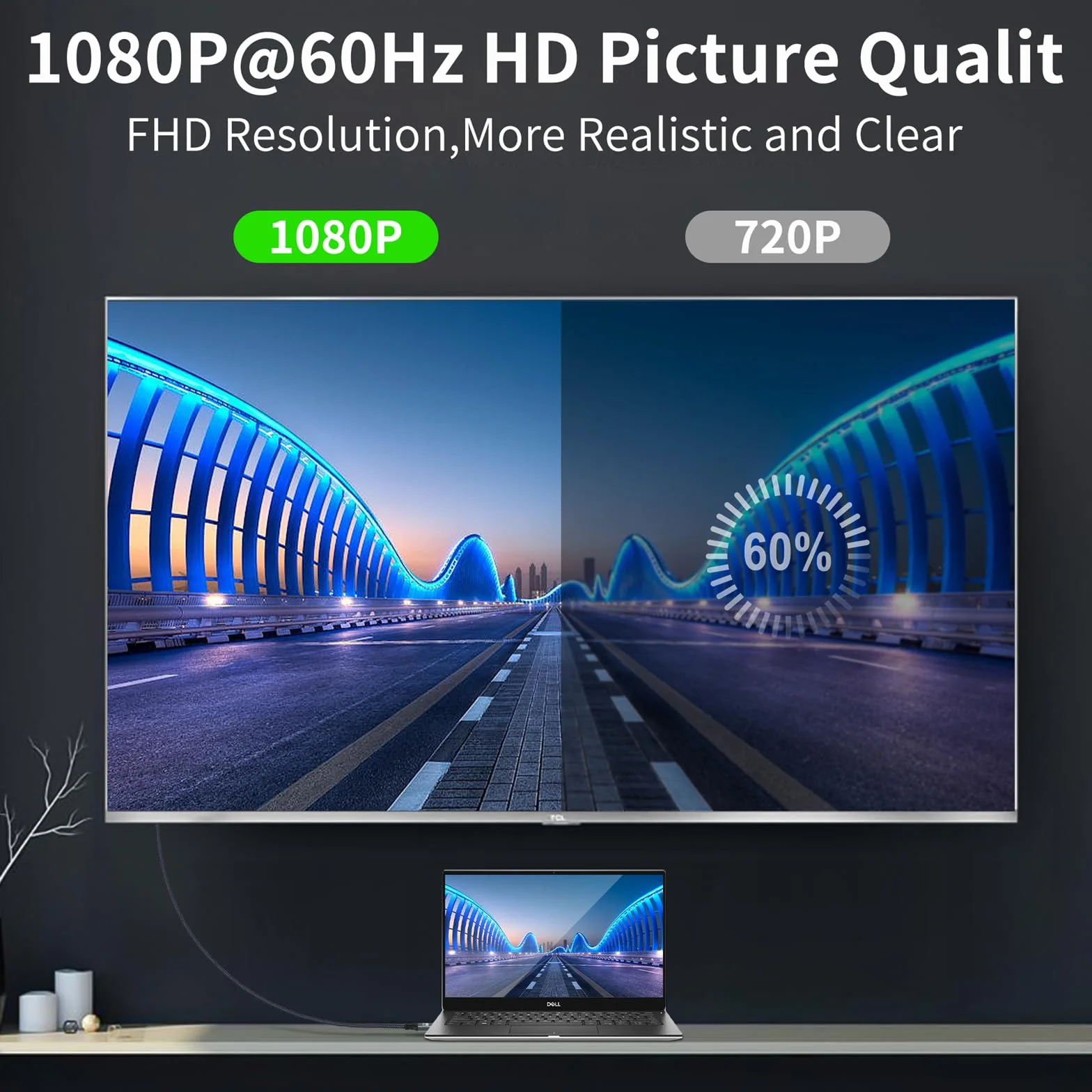 Twozoh Cavo da Micro HDMI a VGA 2M, Placcato oro e Intrecciato1080p, 720p, Compatibile con Computer portatile, Proiettore, HDTV