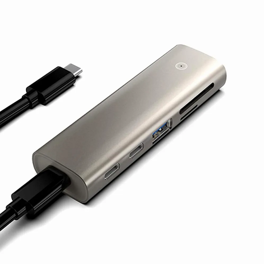 Adattatore Hub USB C in lega di alluminio USB C Splitter Hub a 6 porte 1 A 5 USB 3.1 Gen 2 Adattatore multi-porta per Notebook Desktop