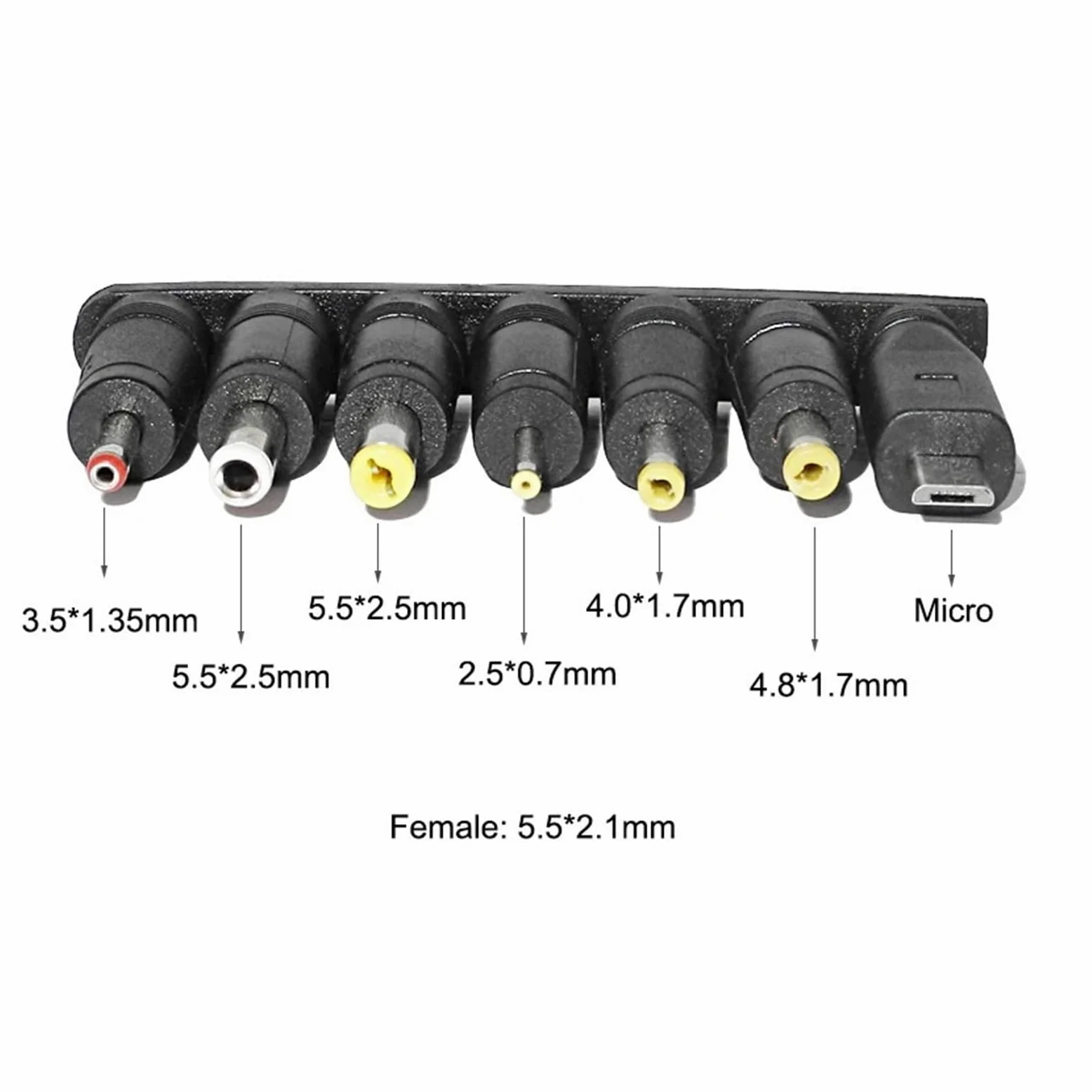Adattatore da USB a CC 8 in 1, 5,5 x 2,1 mm a micro USB da 2,5/4,0/3,5/1,35 mm
