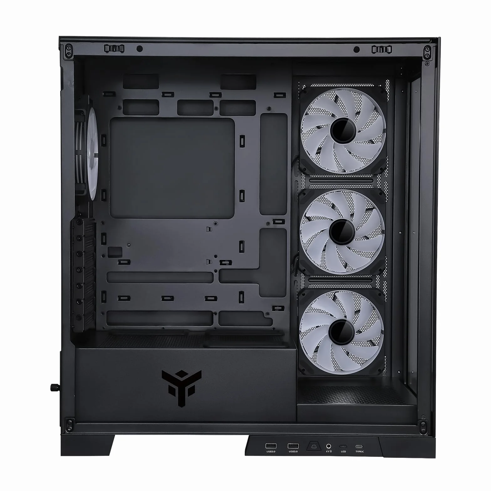Itek Case SHOWBUI 45B - Gaming Tower, ATX, 4x12cm ARGB fan, 2xUSB3, Type-C, Side & Front Panel Temp Glass