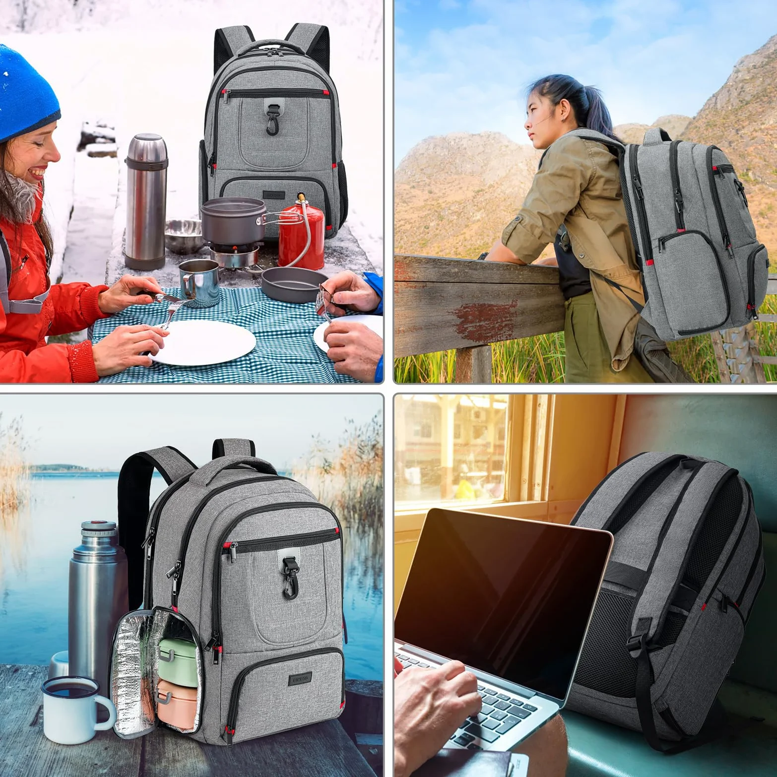 BIKROD Zaino Uomo Zaino per PC Portatile, 15,6 Pollici Zaino Porta PC con Caricatore USB Zaino da Lavoro, Impermeabile Zaino per Laptop, Computer, Notebook, Scuola, Viaggio Regalo Uomo & Donna