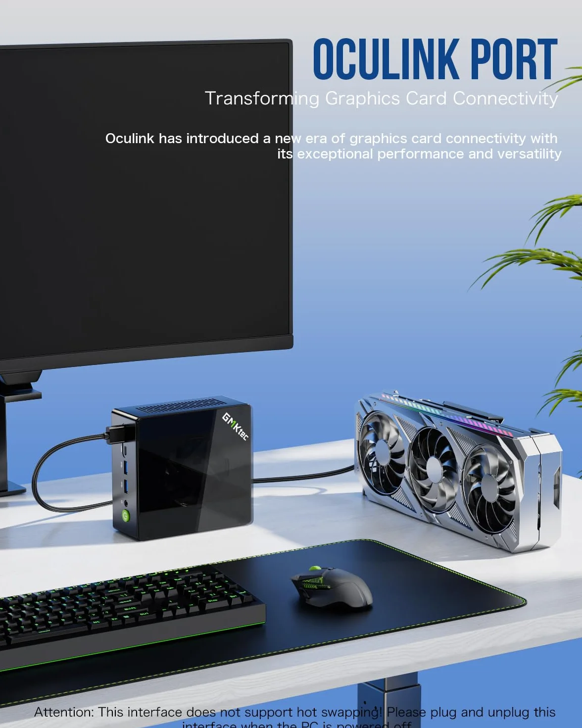 GMKtec Gaming Mini PC K8 Plus AMD Ryzen 7 8845HS (8C/16T, Up to 5.1GHz) 32GB RAM DDR5 512GB SSD, Oculink Desktop Computer/Dual NIC 2.5G/WIFI 6/BT5.2/HDMI 2.1/USB4/USB3.22+USB2.0