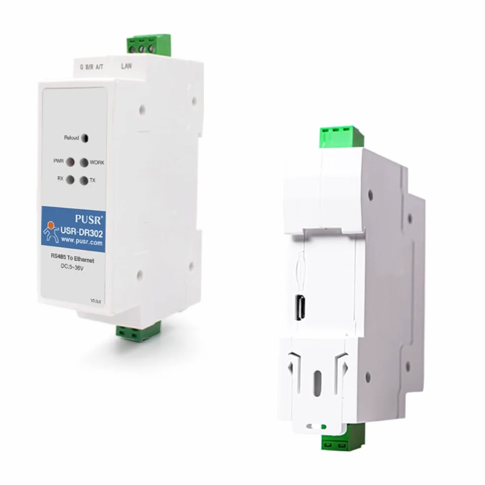 Din Rail Convertitore da RS485 a Ethernet da Modbus RTU Modbus Gateway Trasmette i dati in modo trasparente tra IP e RS485 Pagina Web definita dall'utente USR-DR302