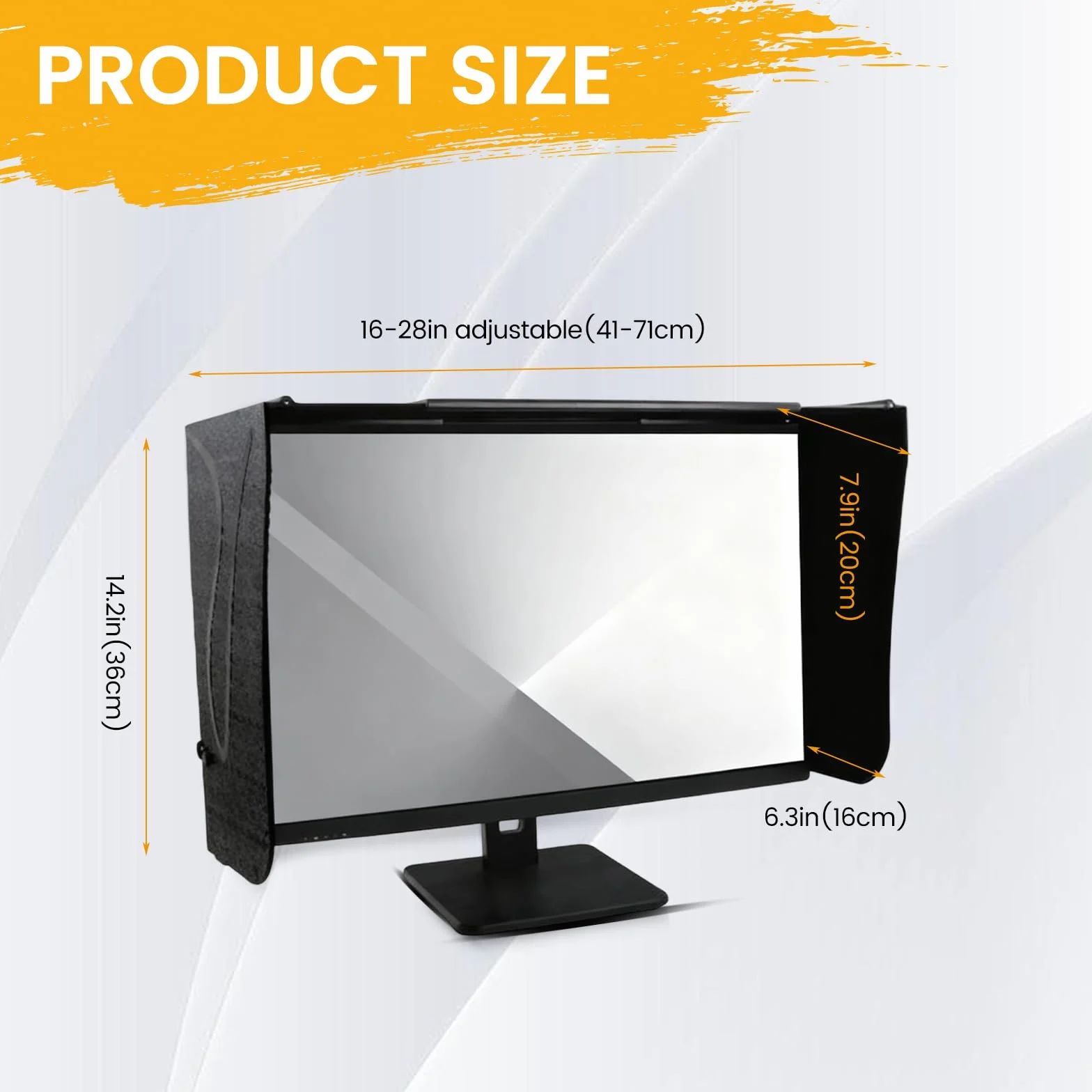 Schermo parasole, 24 – 32 pollici (41 – 71 cm), regolabile, protezione solare per lavoro, protezione dalla luce diffusa e anti-peeping per monitor universale