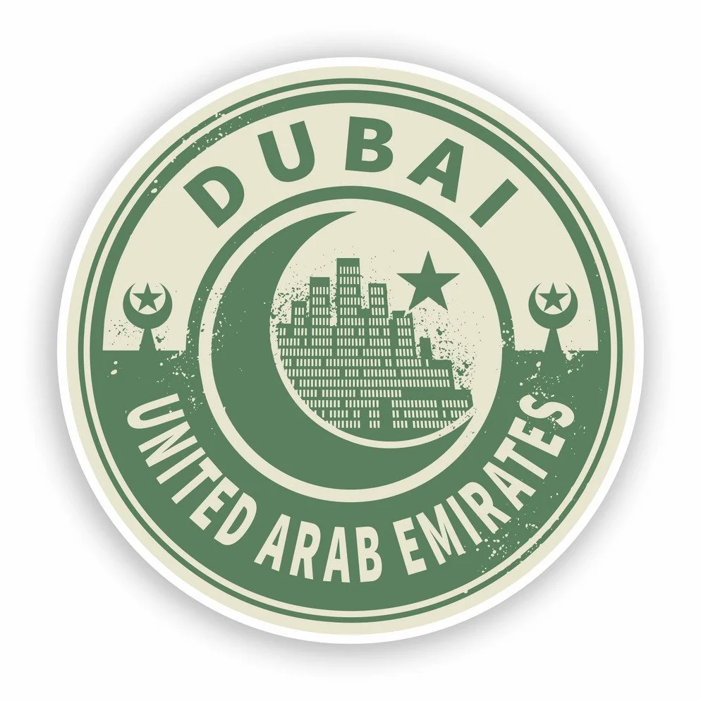 2 x 30cm/300mm UAE Dubai Adesivi vinilici bagagli di viaggio #7450