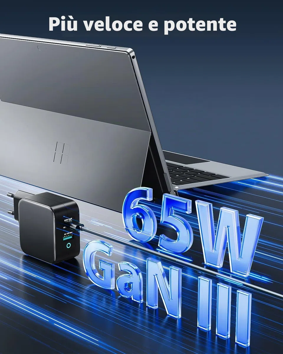 Alimentatore Surface Pro 65W Caricatore Caricabatterie per Surface Pro 9/8/7/6/5/4/3/X/2017 Surface Go/Surface Laptop/Surface Book Model 1706 1800 con Port USB