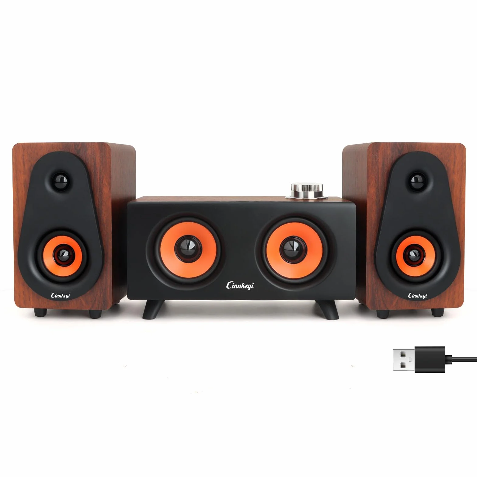 2.1 Altoparlante per computer con subwoofer, altoparlante stereo doppio, Bluetooth/USB Dual Mode, controllo volume, sistema audio desktop per computer portatile/PC