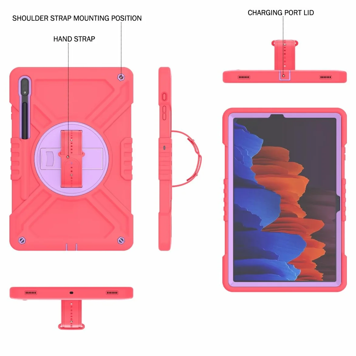 Custodia protettiva per tablet PC compatibile con Samsung Galaxy Tab S8 Plus da 12,4 pollici SM-X800 SM-X806 12,4 pollici custodia antiurto a tre strati per tablet, custodia protettiva in PC+silicone,