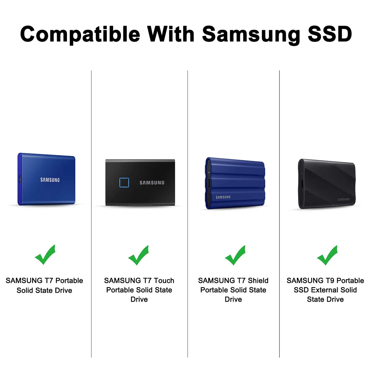 XANAD Custodia per Samsung T7/Shield/T9/ Netac ZX20 / Crucial X9/X10 Pro/Toshiba 512GB 1TB 2TB 4TB External SSD Nero