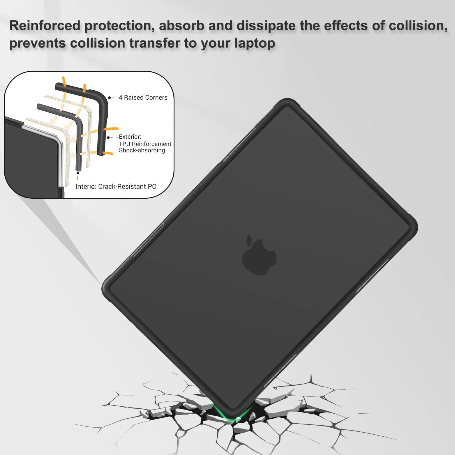 MOSISO Custodia Compatibile con MacBook Pro 14 Cover 2025-2021 M5 A3434 M4 A3112 A3185 A3401 M3 A2918 A2992 M2 A2779 M1 A2442,Case Servizio Pesante Staffa&Copritastiera&Pellicola&Tipo C, Nero