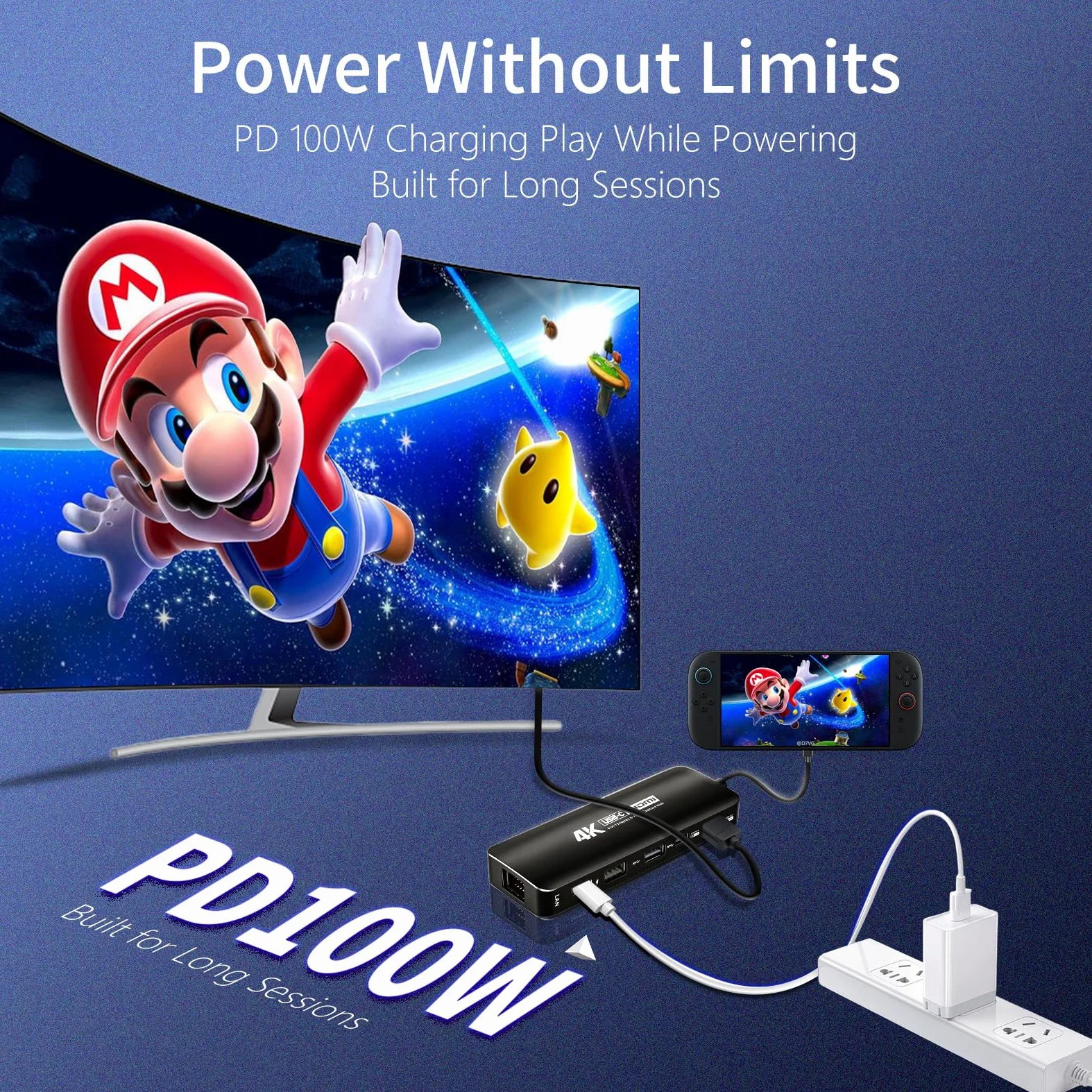 Guermok Capture Dock per Switch2, 4K60 HDMI & USBC Video Capture | Per OBS, PD 100 W, Gigabit Ethernet, hub USB 3.0, compatibile con Steam Deck e palmare da gioco