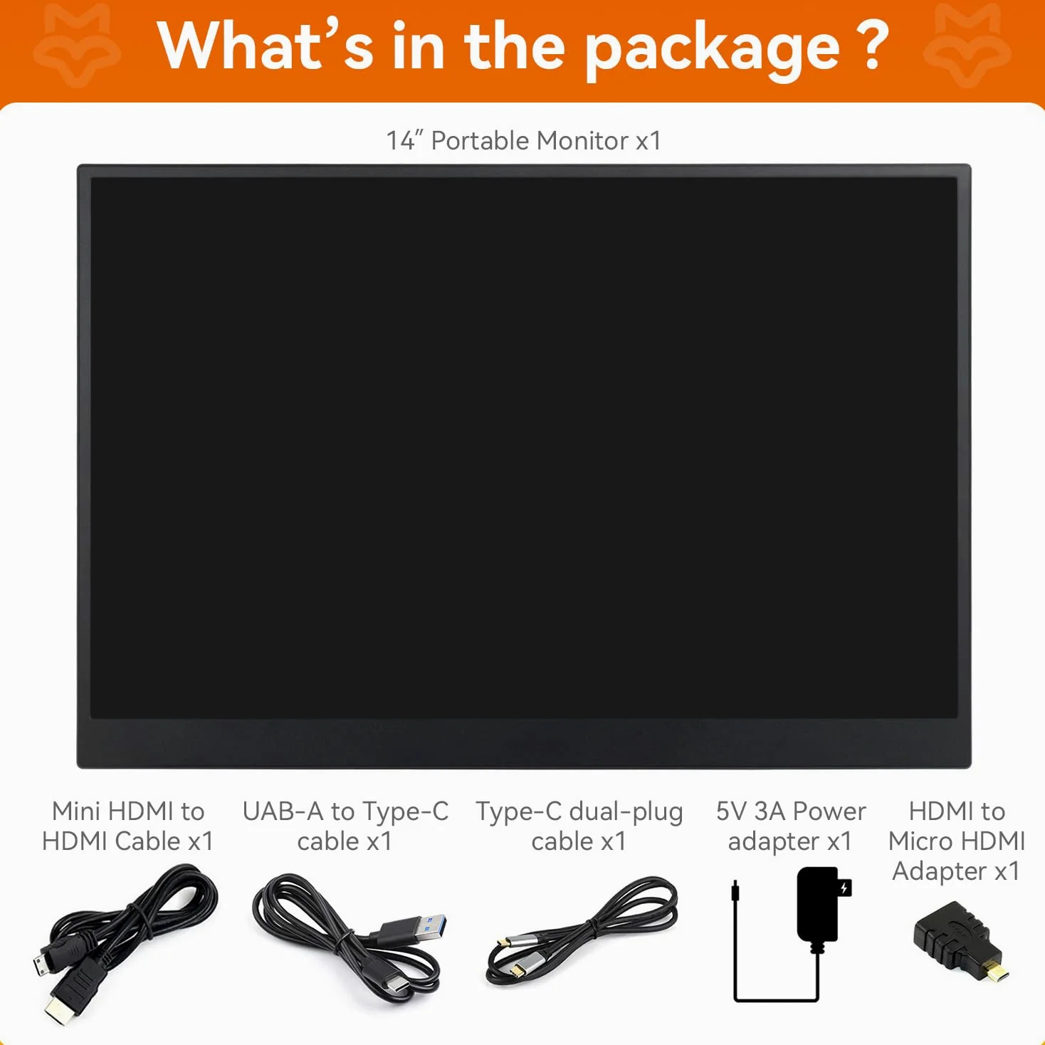 LUCKFOX 14" Portable Monitor with Stand - Plug&Play 1920x1200 WUXGA FHD Ultra Thin/Light USB-C HDMI Second Monitor 178° Viewing Dual-Track HiFi Speaker for Raspberry Pi/Jetson/PC/Game Console/Phone