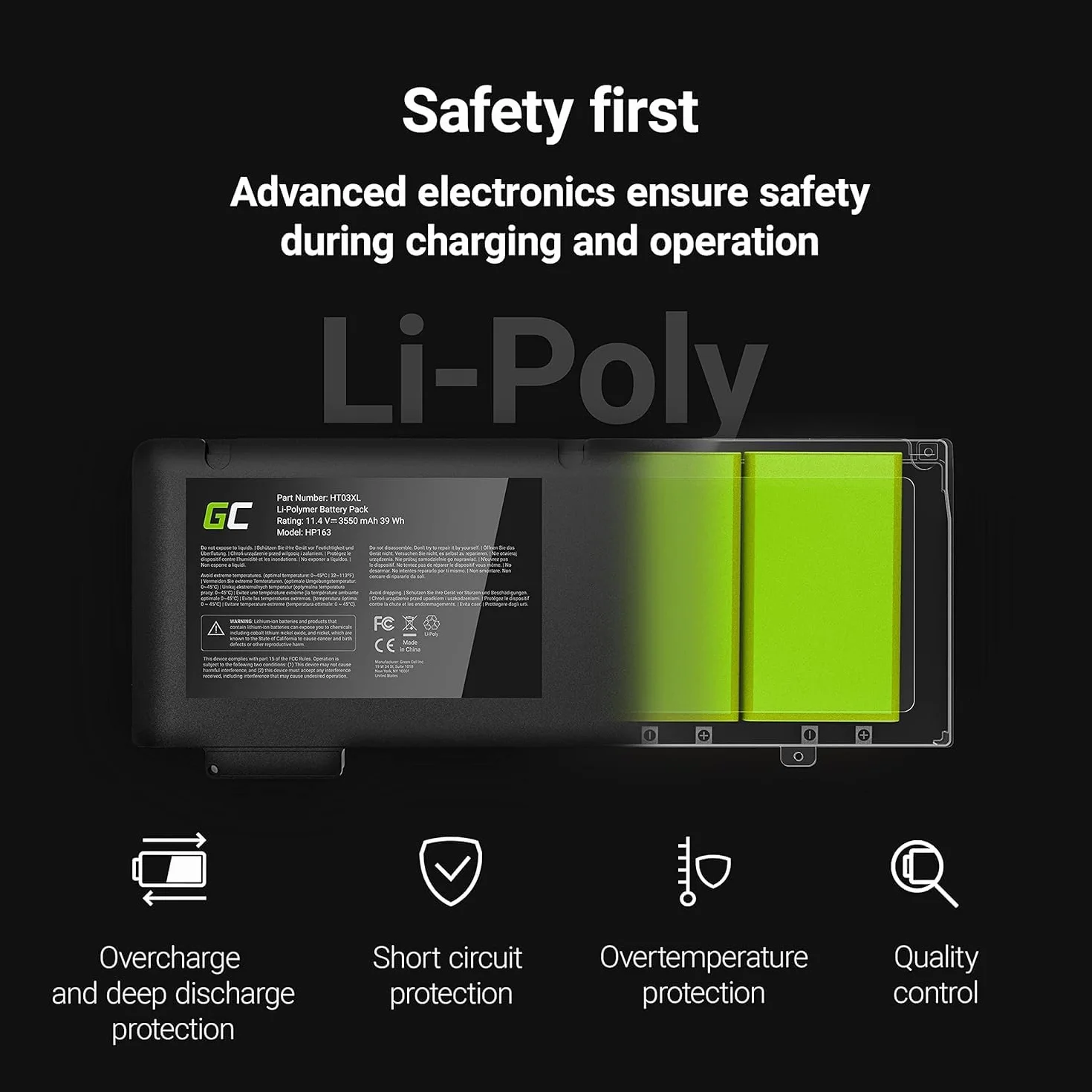 Green Cell L19C3PF7 L19D3PF5 L19L3PF5 Batteria per Lenovo IdeaPad 3-14ADA05 3-14IIL05 3-14IML05 3-15ADA05 3-15IIL05 Portatile (4650mAh 11.55V, color Nero)
