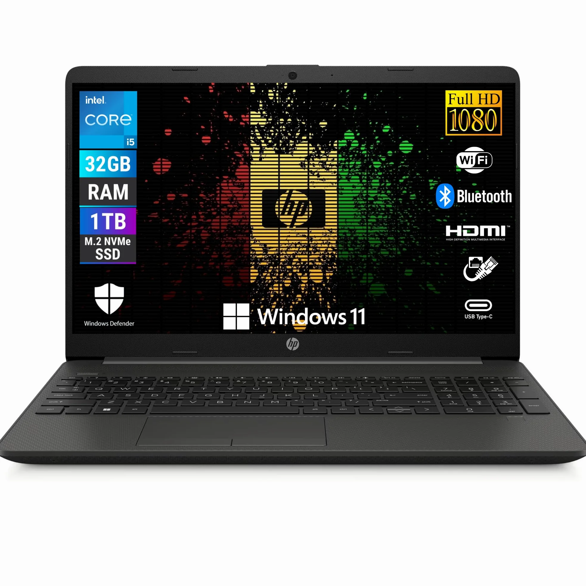 HP 250R G9, Computer Portatile Notebook, Intel i5-1334u 10 Core 3.4Ghz, Display 15.6'' FHD, Ram 32GB, SSD 1000GB, Windows 11