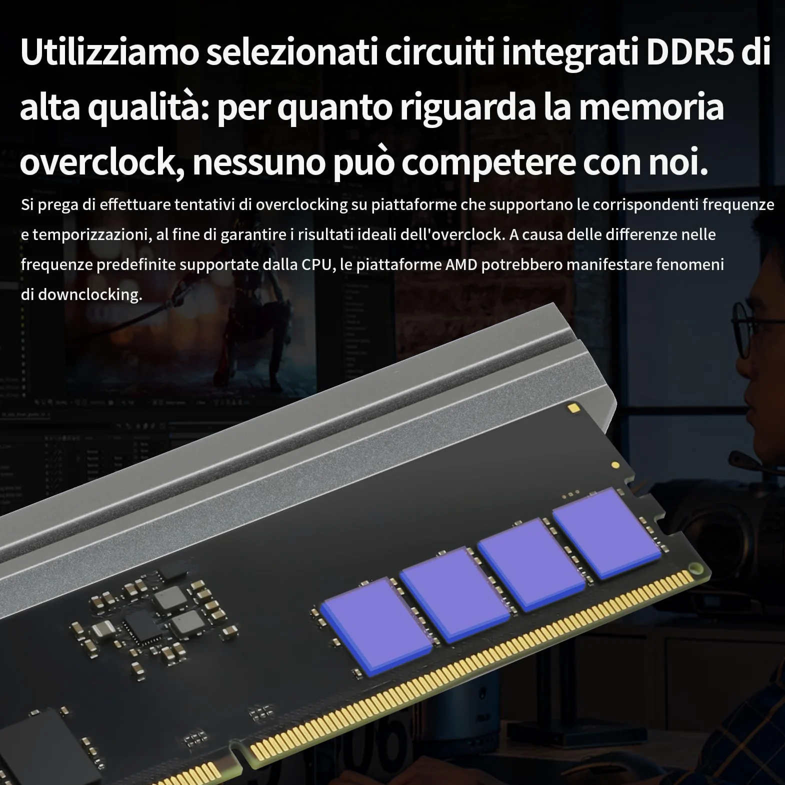 JAZER RAM DDR5 32GB Kit (2 x 16GB) 6000MHz CL36, Memoria Desktop per PC da Gioco, DIMM 288-Pins 1.35V