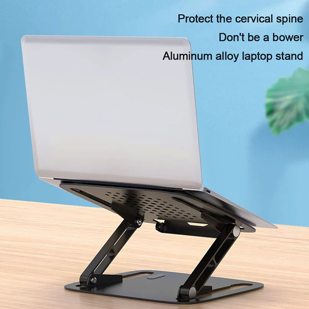 Supporto pieghevole in lega di alluminio Supporto per pad di raffreddamento Staffa da tavolo Raffreddamento regolabile per notebook Laptop verticale Supporto per scrivania Ergonomico in