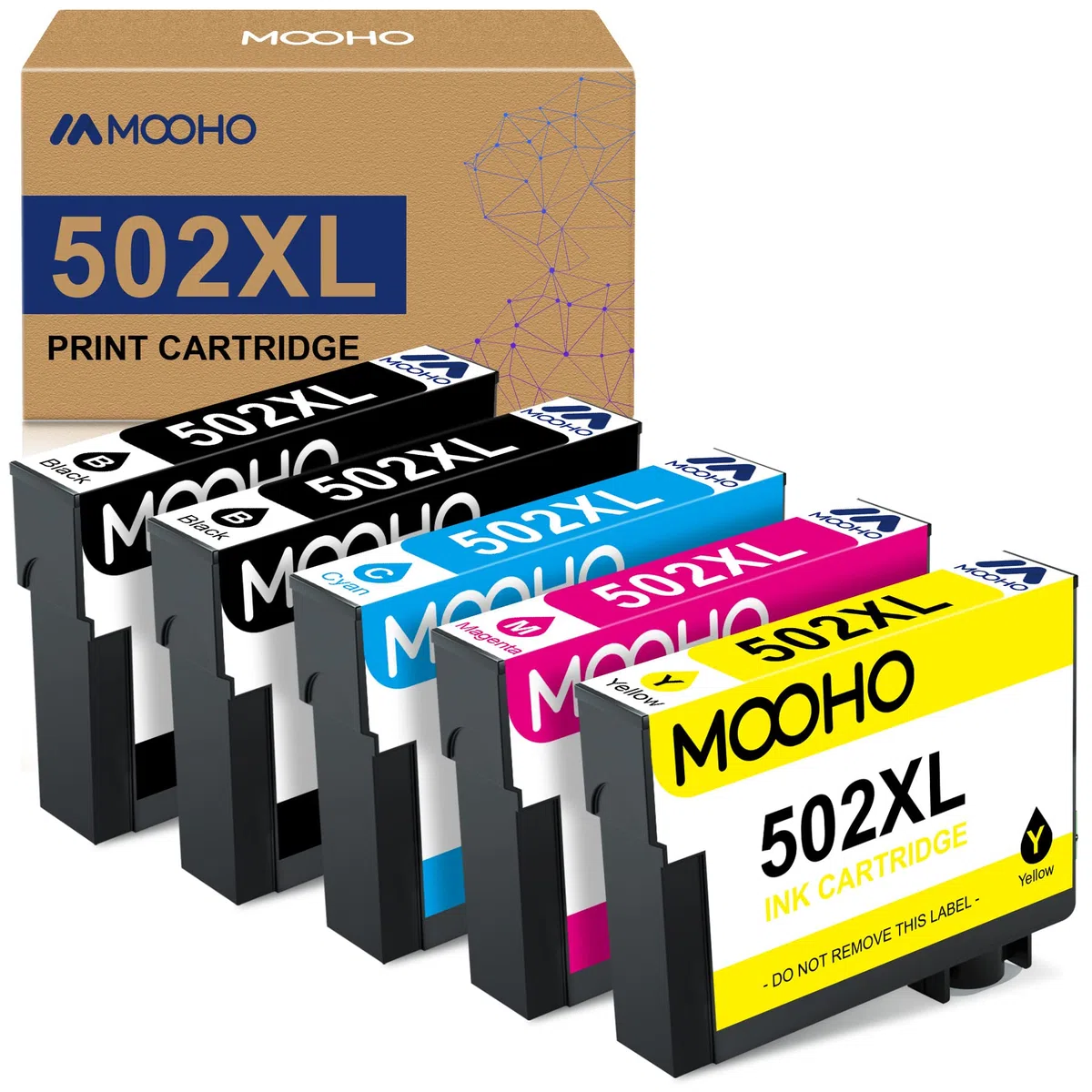 502XL Multipack Cartucce per Epson 502 502XL per Expression Home XP 5100 XP-5105 XP-5150 XP-5155, Workforce WF 2860 WF-2860DWF WF-2865DWF WF-2880DW(5-Pack)