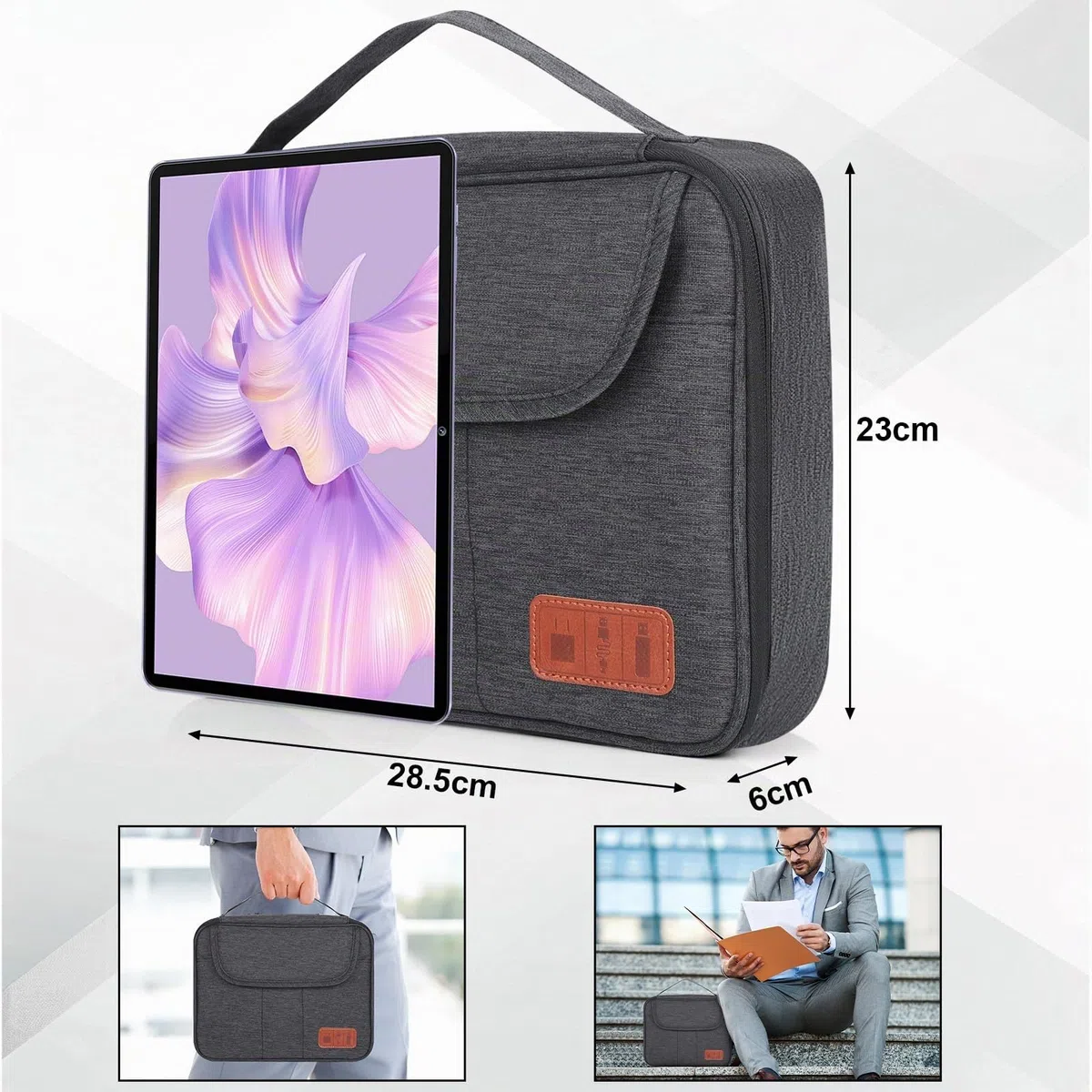 Cozary Organizzatore di Cavi, Organizer Viaggio per Accessori Elettronici, Organizer Cavi, Doppio Scomparto con 5 Cinghie, per Cavi USB, Schede SD, Caricabatterie, Disco Rigido