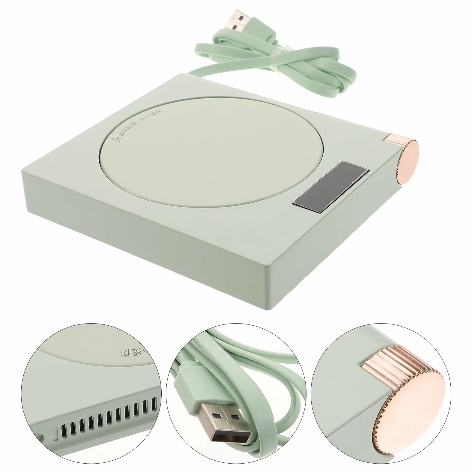 CRAFTHROU Scalda Tazza Elettrico Controllo Temperatura Intelligente e Spegnimento Automatico, Alimentazione USB 5v, Materiale Plastico e Metallo, per Ufficio e Casa