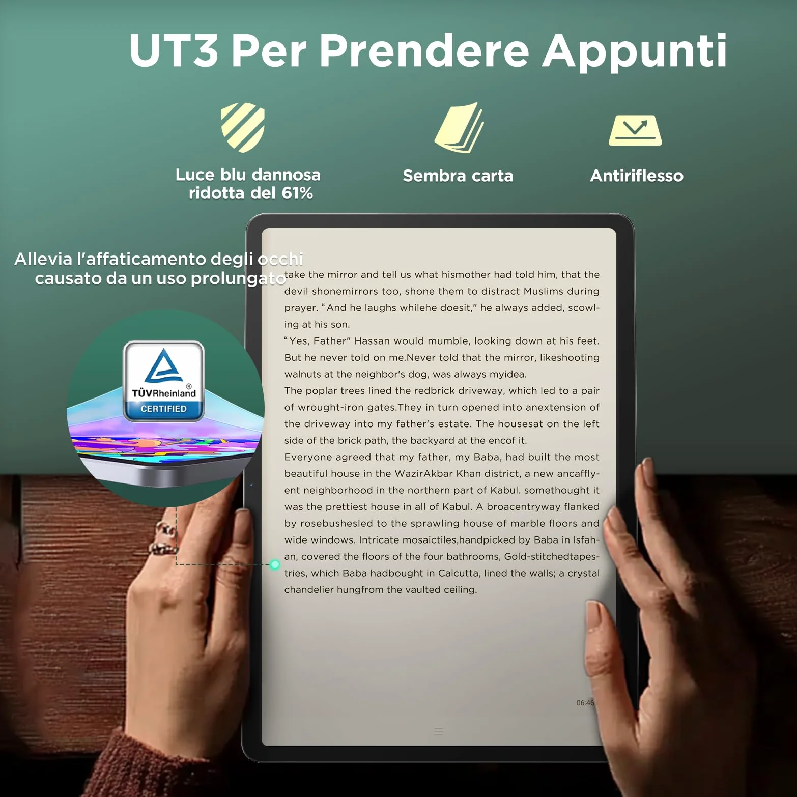 Ugee Android tablet UT3 14,25 pollici, Octa Core con Grafica Indipendente e Sensore U da 8 GB + 256 GB, Batteria 10000 mAh