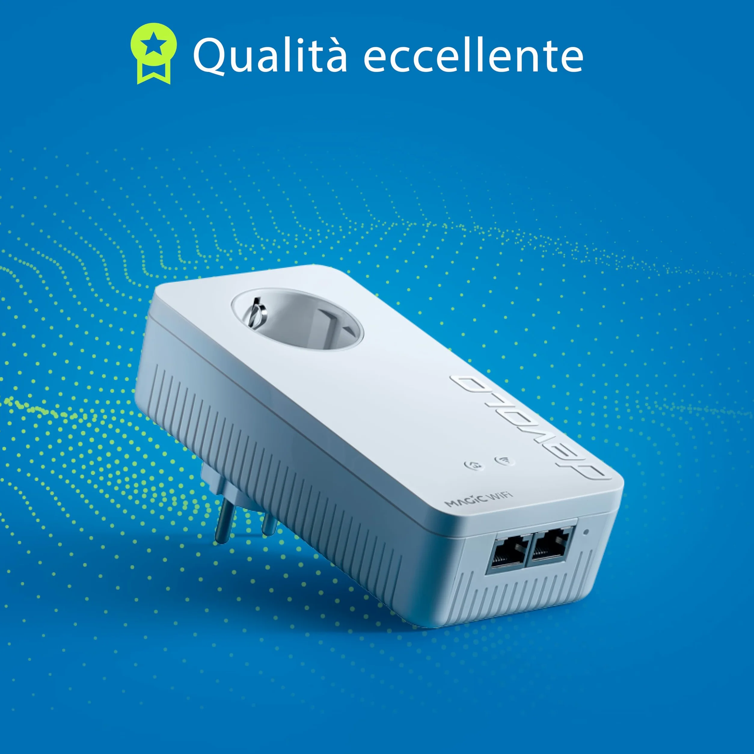 devolo Magic 2 WiFi 6 next Starter Kit, adattatore Wi-Fi Powerline, fino a 3.000 Mbps, presa Wi-Fi, 2 porte LAN Gigabit, bianco