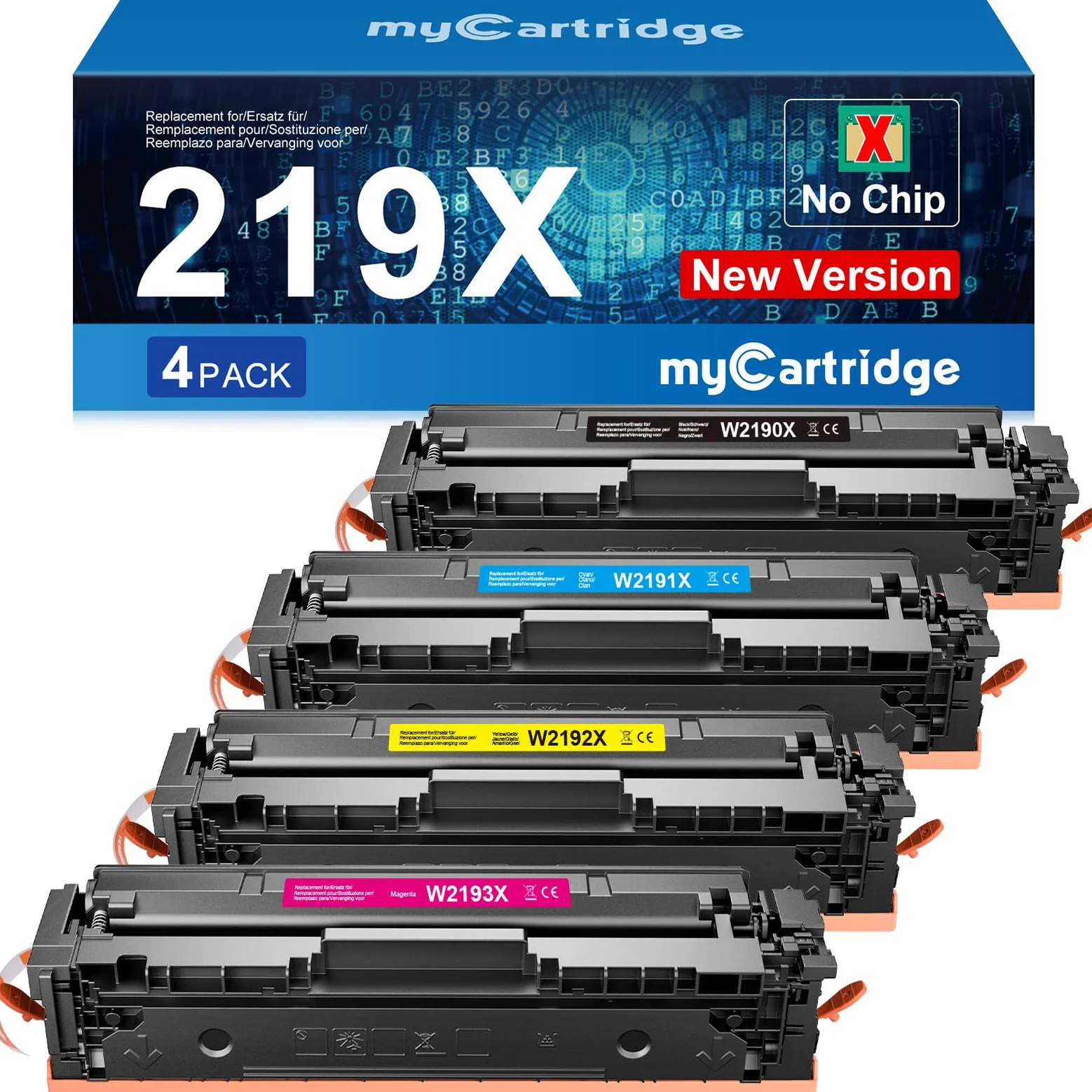 219X Toner No Chip compatibile con HP Color LaserJet Pro MFP 3302FDWG | Sostituzione di HP 219X Compatibile con HP Color LaserJet Pro MFP 3302SDWG/FDWG/FDNG 3202DW per un uso intensivo in ufficio