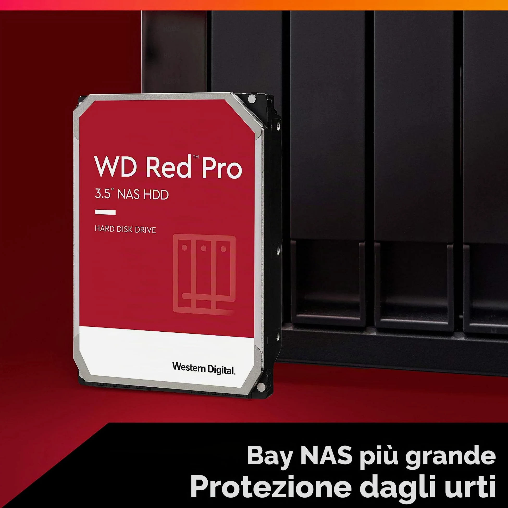 Western Digital WD Red Pro NAS 3.5" Disco Rigido Interno - Classe 7.200 RPM, SATA 6 GB/S, CMR, Cache 512 MB, 14 TB