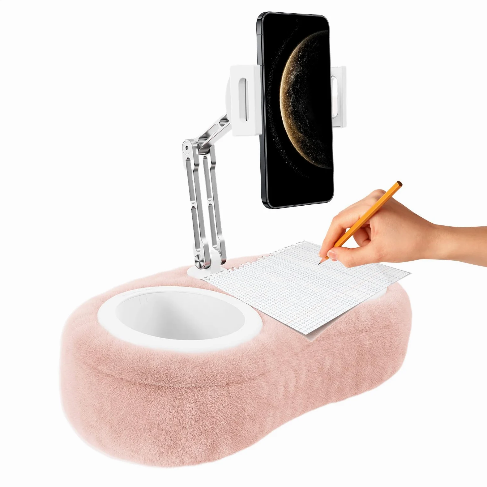 Supporto Cuscino per Tablet Supporto Telefono per Scrivania | Portatable Regolabile per Toeletta Divano Scrivania con Base Girevole