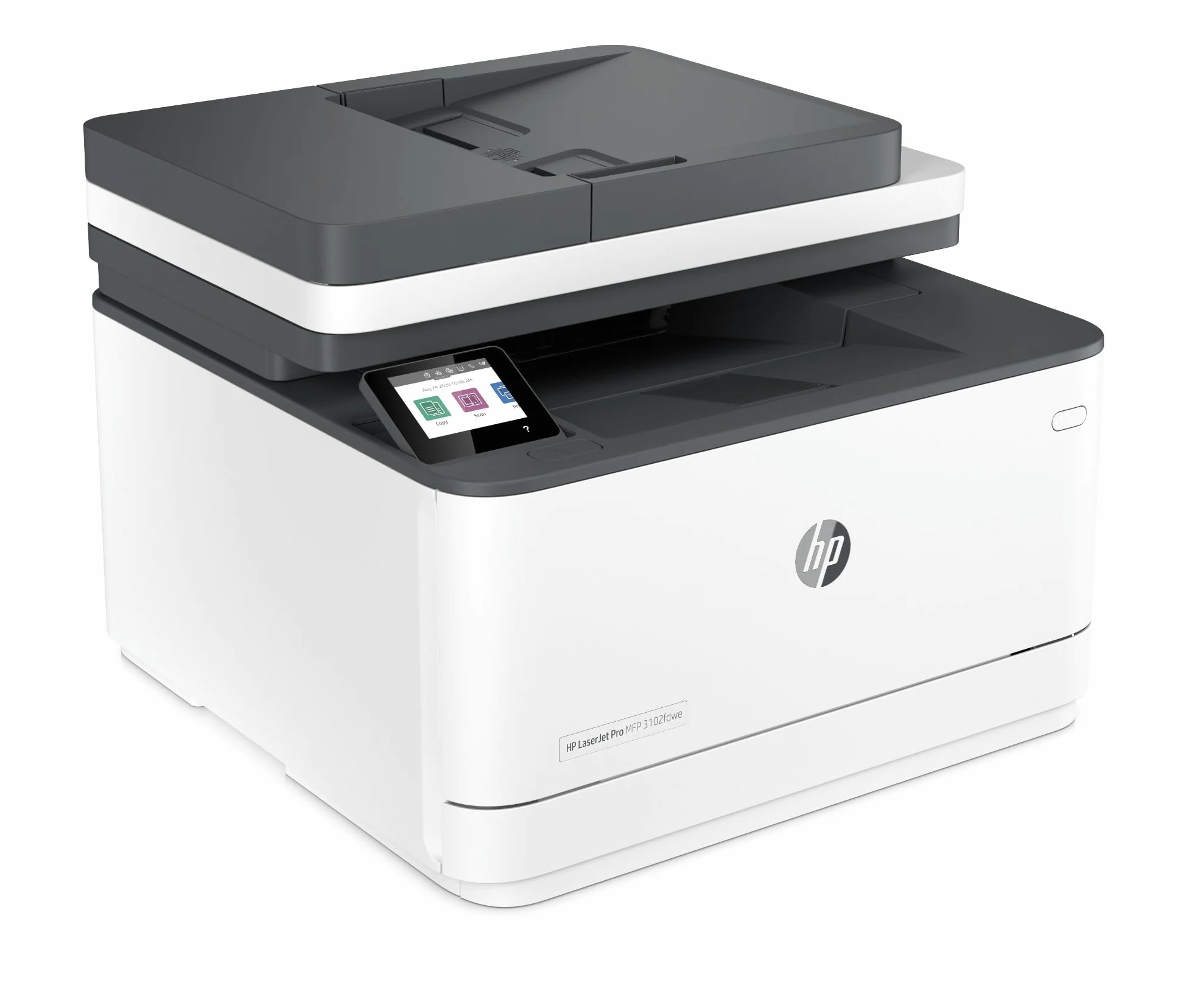 HP LaserJet Pro MFP 3102fdwe 3G630E, Stampante Multifunzione A4, Stampa Fronte e Retro Automatico in b/n, 33 ppm, USB Host, Wi-Fi, Ethernet, Fax, ADF, Smart, Bianca