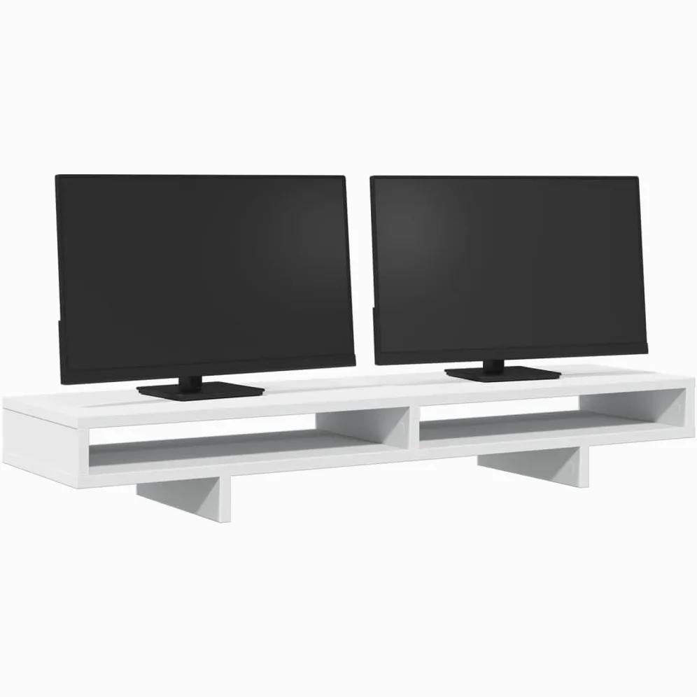 Generico Supporto per Monitor Bianco 100x27x15 cm Legno Massello di Pino,Dispositivi elettronici,Accessori per dispositivi elettronici,Accessori per Computer,Rialzi e Supporti per computer-854751