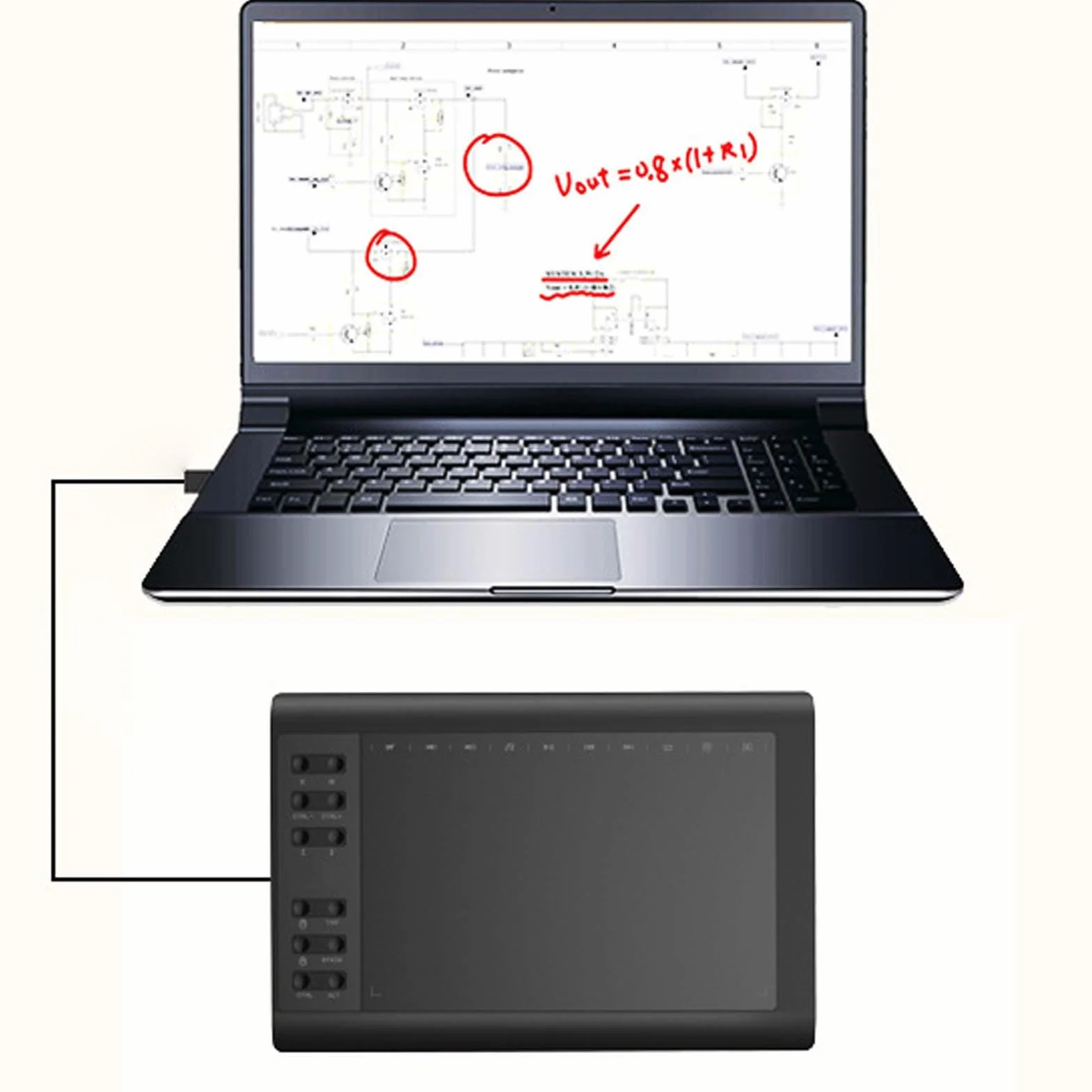 Generic Tavoletta Grafica da Disegno con Area Attiva di Grandi Dimensioni, Penna con sensibilità Alla Pressione di 8192 Livelli e 12 Tasti di Scelta Rapida per la Creazione Artistica, Lavoro Remoto