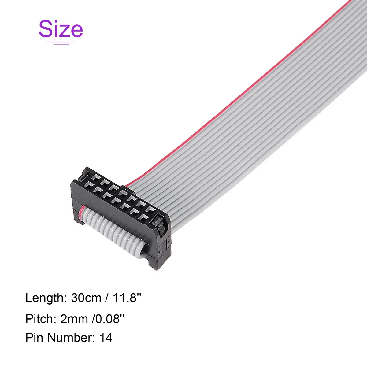 DMiotech 5pz Lungo 30CM 2MM Flat Nastro Cavo IDC 14 Pin Connettore