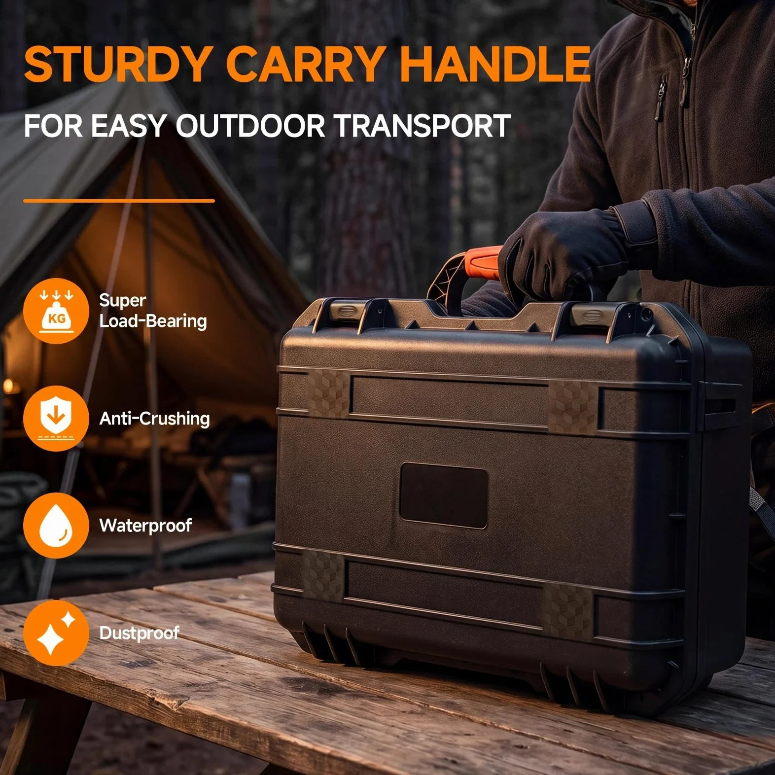 Starlink - Mini custodia da trasporto con vano batteria integrato, guscio rigido impermeabile IP67 con schiuma su misura per Starlink Mini, supporto, adattatore, alimentatore e cavi, ideale per uso