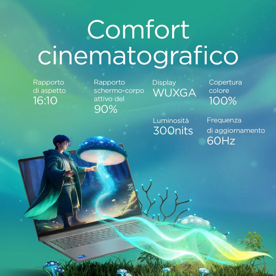 Lenovo IdeaPad Slim 5i Notebook 16" - Intel Core 7 240H, RAM 16GB, 1TB SSD, Grafica Intel Integrata, Display 16 pollici WUXGA (1920x1200) IPS, Windows 11 Home - Luna Grey