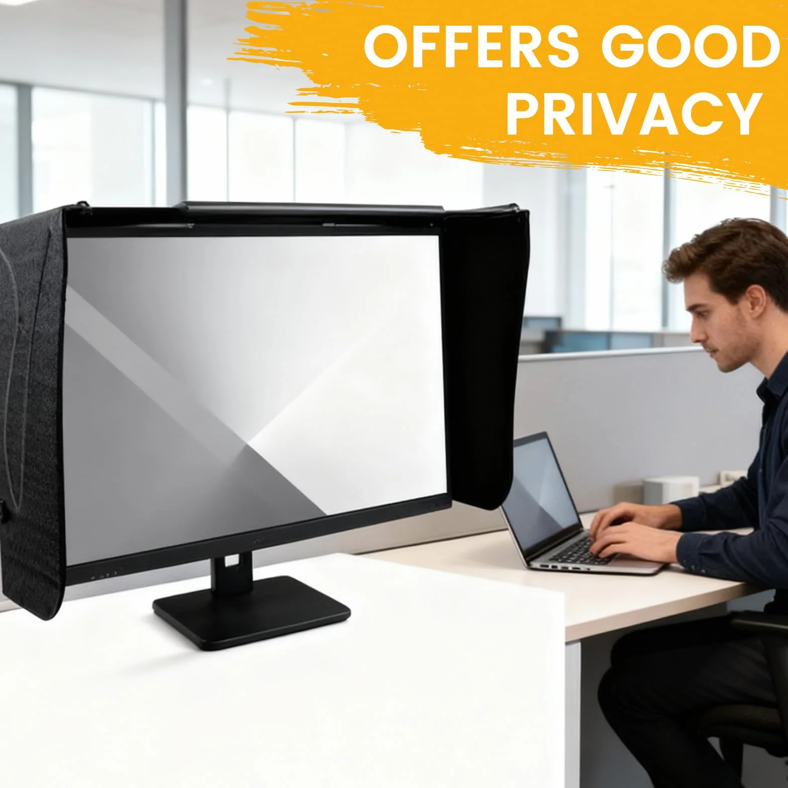Schermo parasole, 24 – 32 pollici (41 – 71 cm), regolabile, protezione solare per lavoro, protezione dalla luce diffusa e anti-peeping per monitor universale