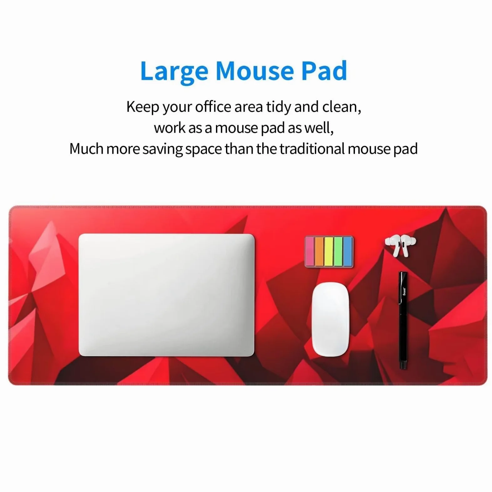 Tappetino Mouse, Tappetino Mouse Gaming Grande XXL 1500x800x3mm Tappetino Scrivania Mouse Pad, Base in Gomma Antiscivolo, Bordi Cuciti,Lavabile, Mousepad per Ufficio e Gaming (rosso) R-288
